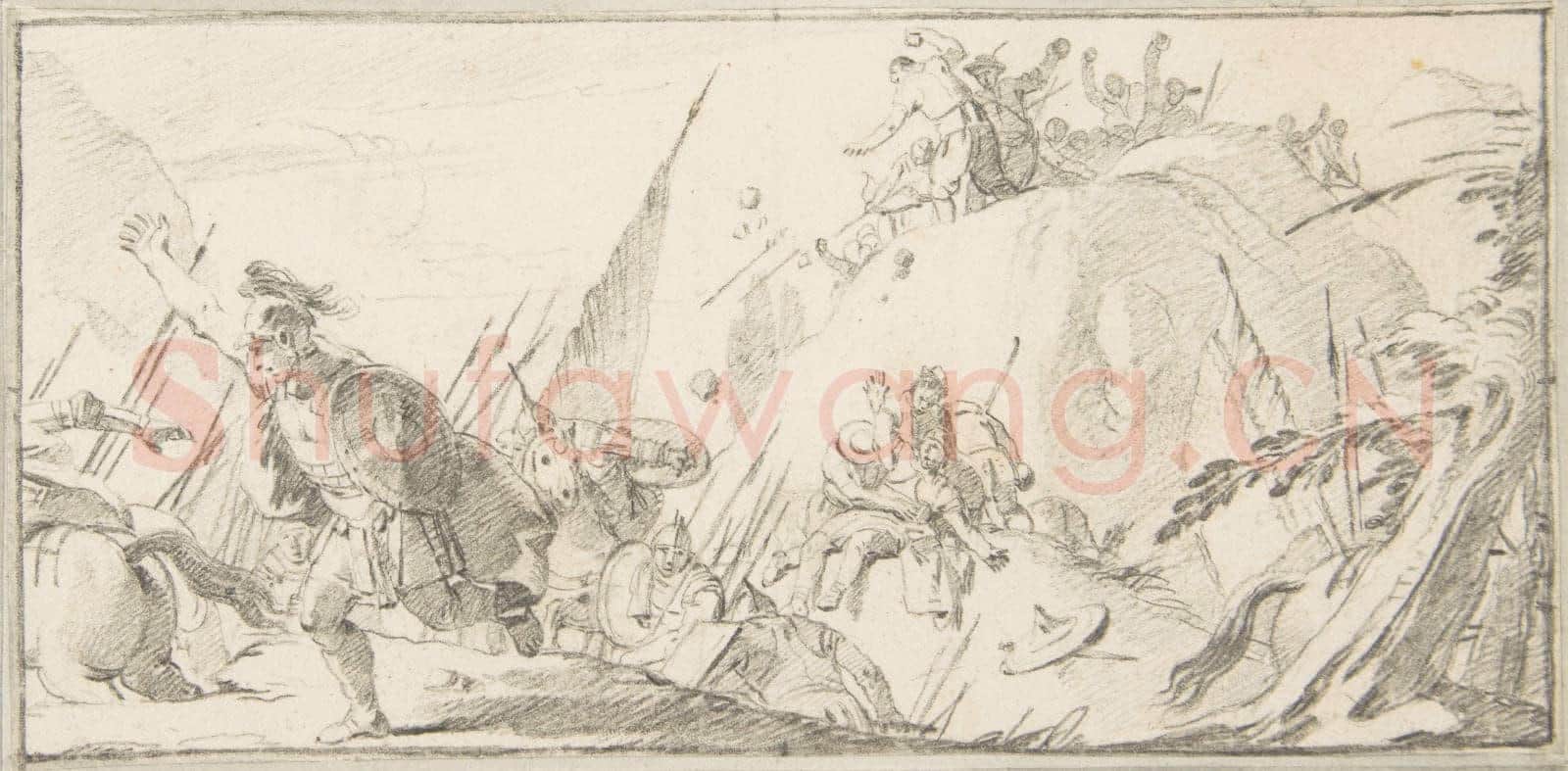 Giovanni Battista Tiepolo-Illustration for a Book Scene of Combat.tif