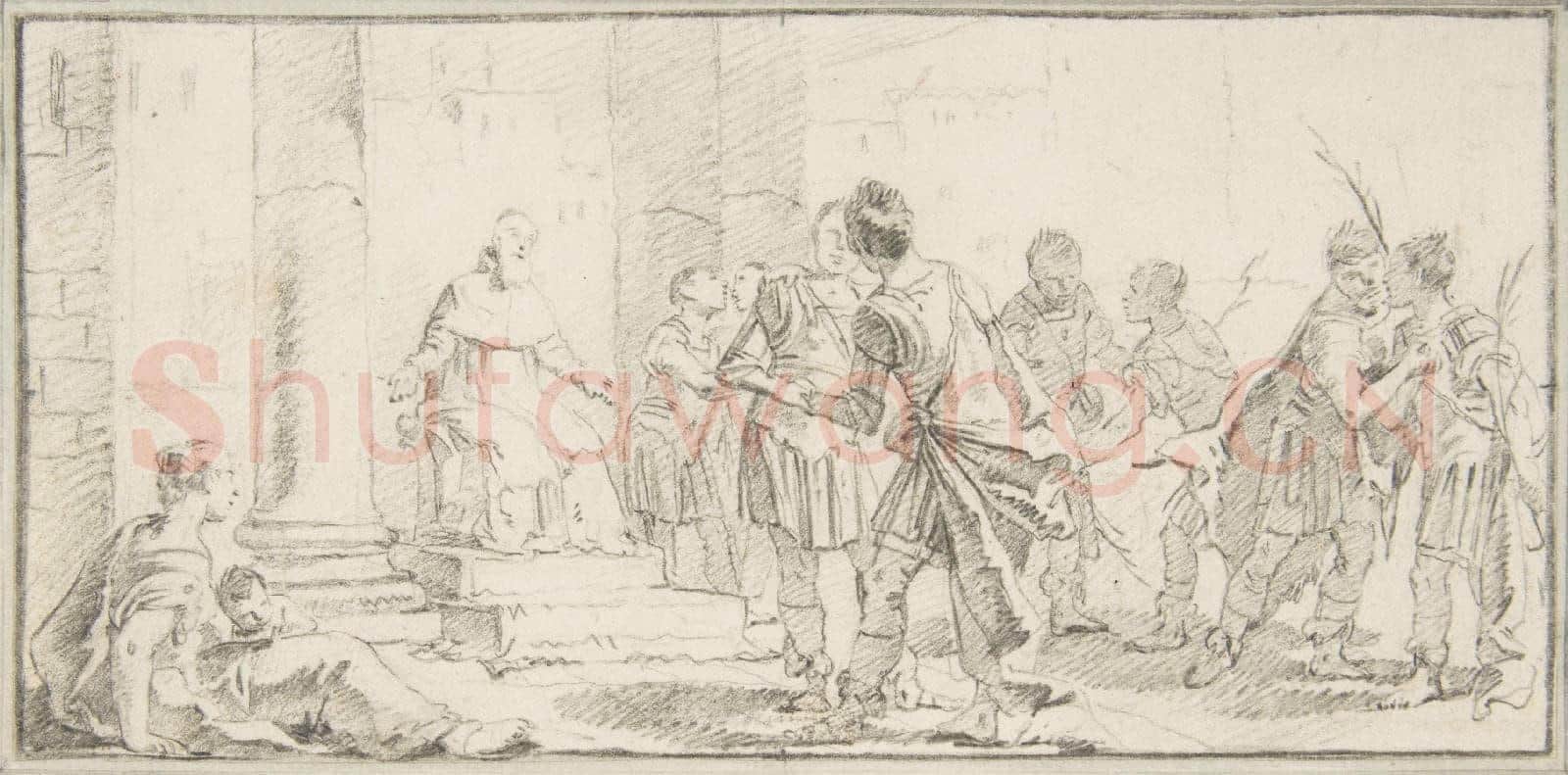 Giovanni Battista Tiepolo-Illustration for a Book Scene of Peacemaking.tif