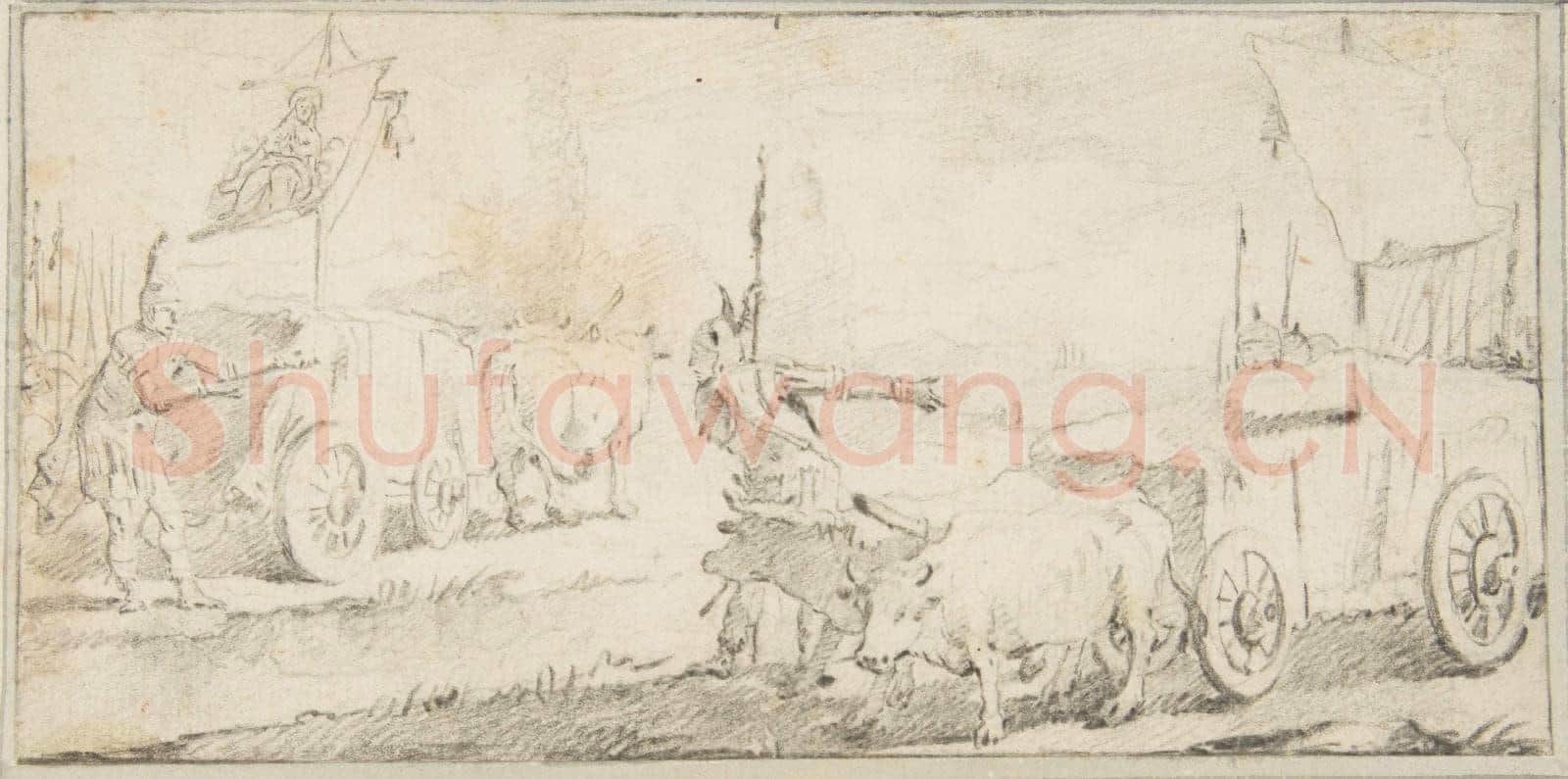 Giovanni Battista Tiepolo-Illustration for a Book Soldiers Driving.tif