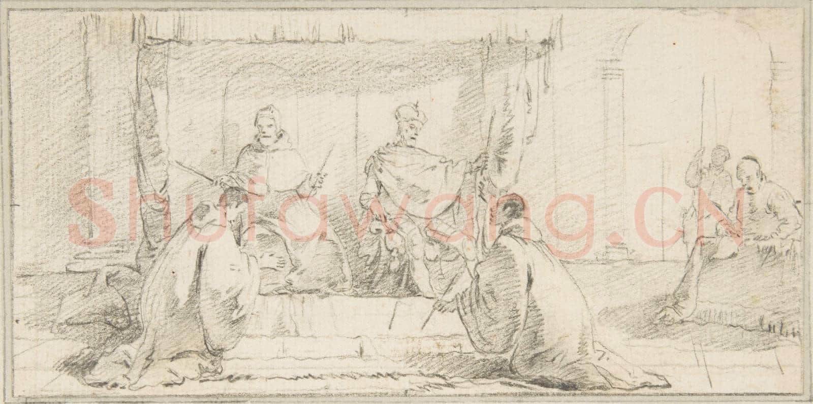 Giovanni Battista Tiepolo-Illustration for a Book Two Monks Kneeling.tif