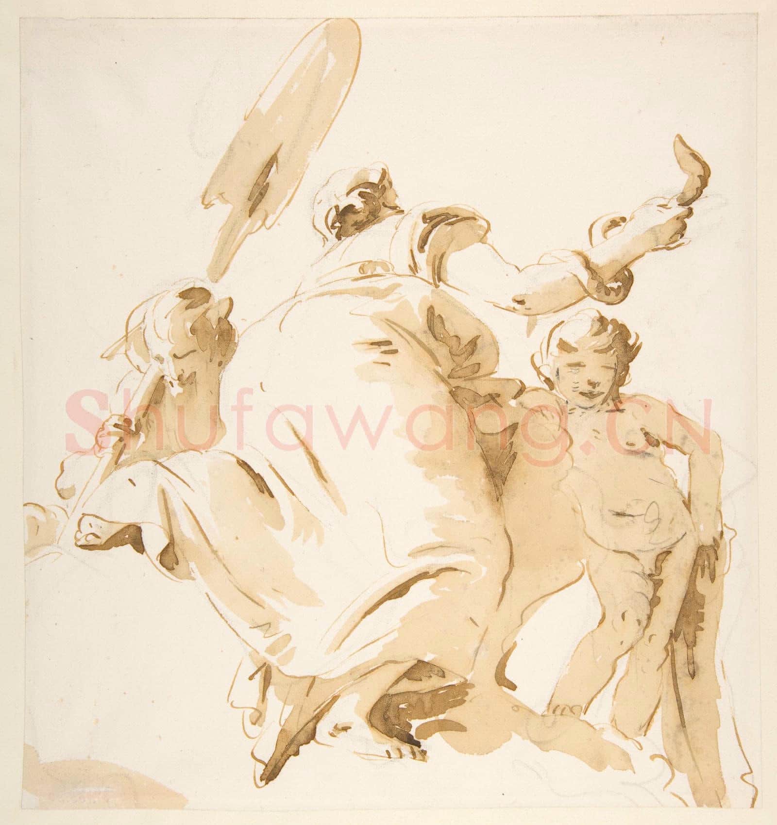 Giovanni Battista Tiepolo-River God with an Oar, Woman Holding a Serpent.tif