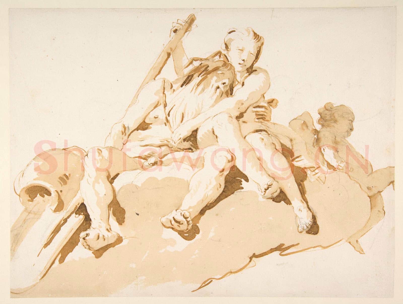 Giovanni Battista Tiepolo-Seated River God, Nymph.tif