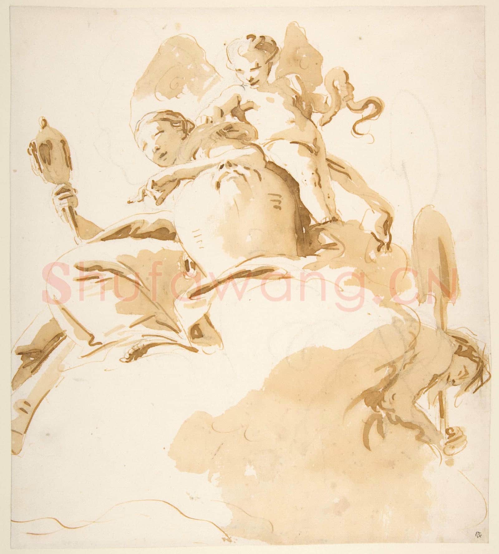 Giovanni Battista Tiepolo-Seated Woman with a Winged Putto.tif