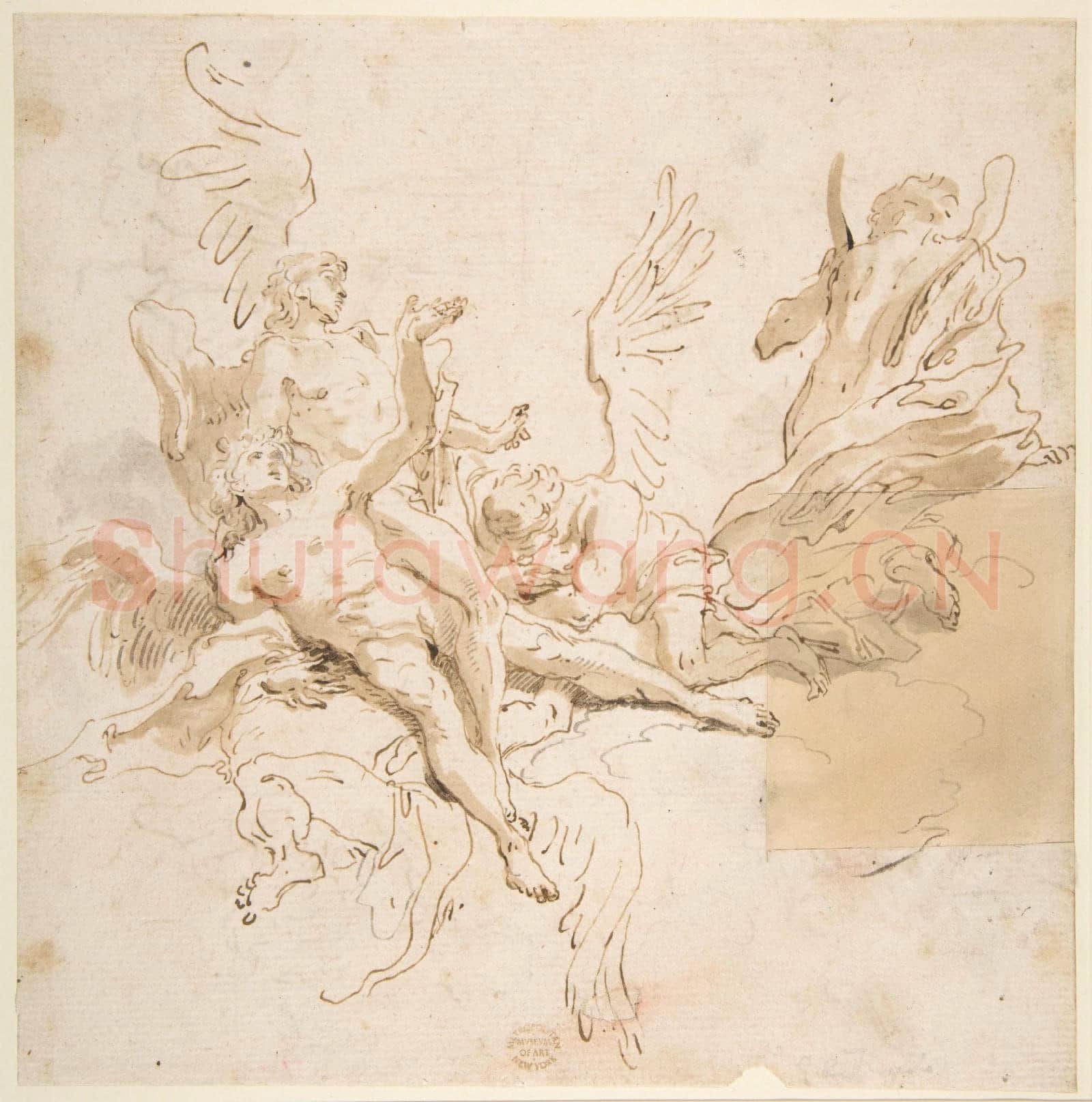 Giovanni Battista Tiepolo-Sheet of Studies Five Angels.tif