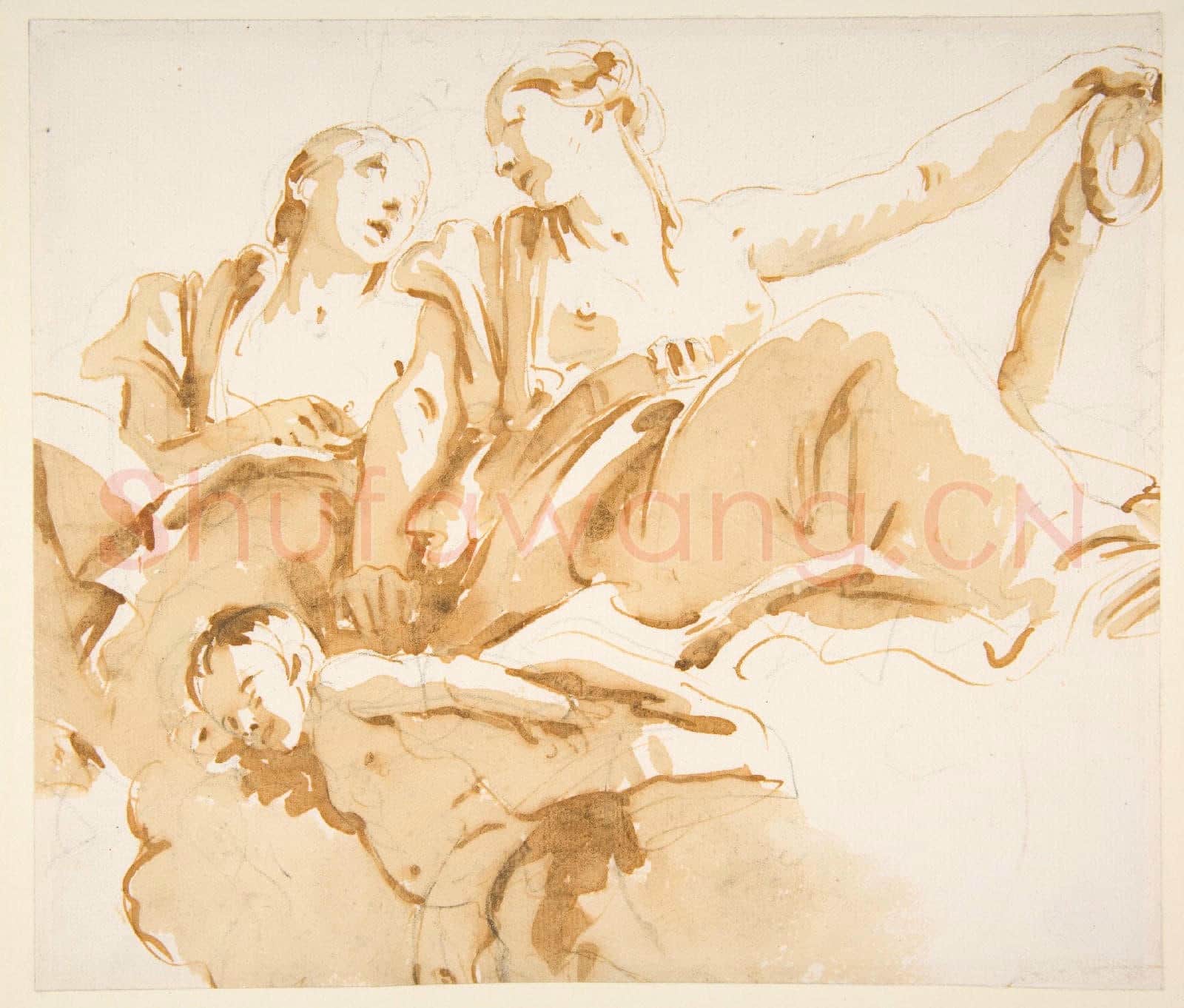 Giovanni Battista Tiepolo-Two Women, One Holding an Anchor.tif