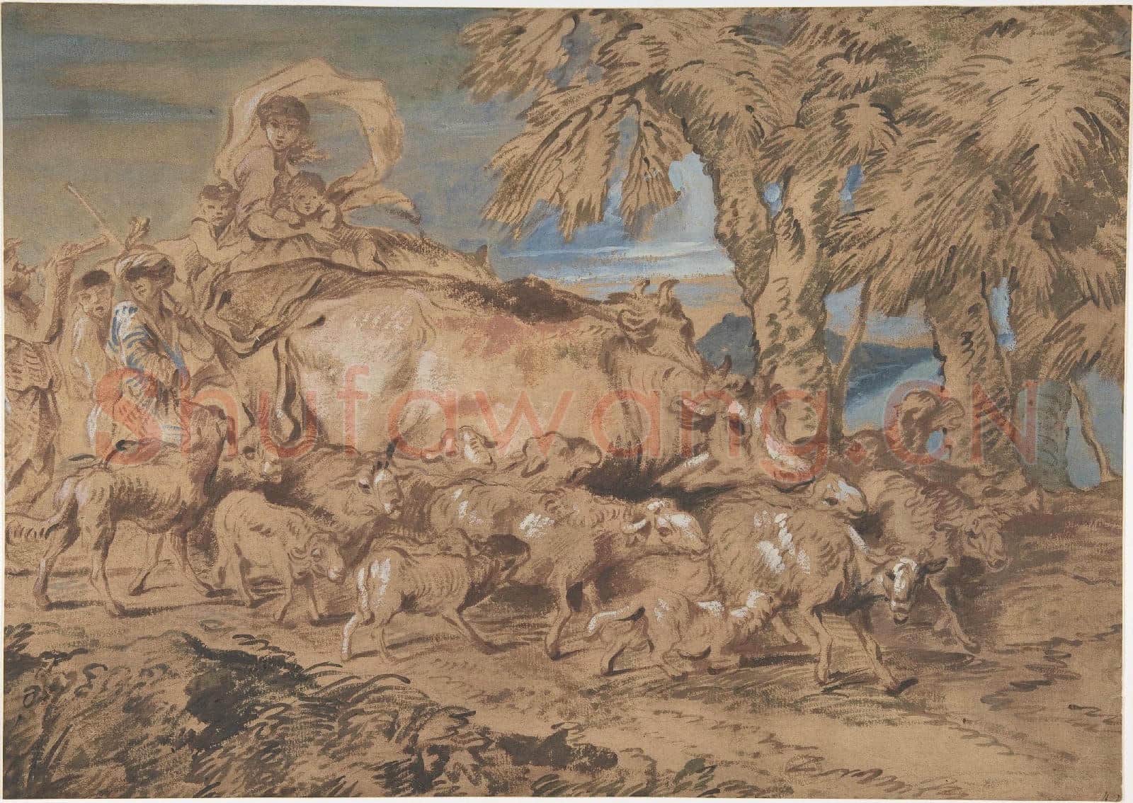 Giovanni Benedetto Castiglione-Pastoral Scene Nomads.tif