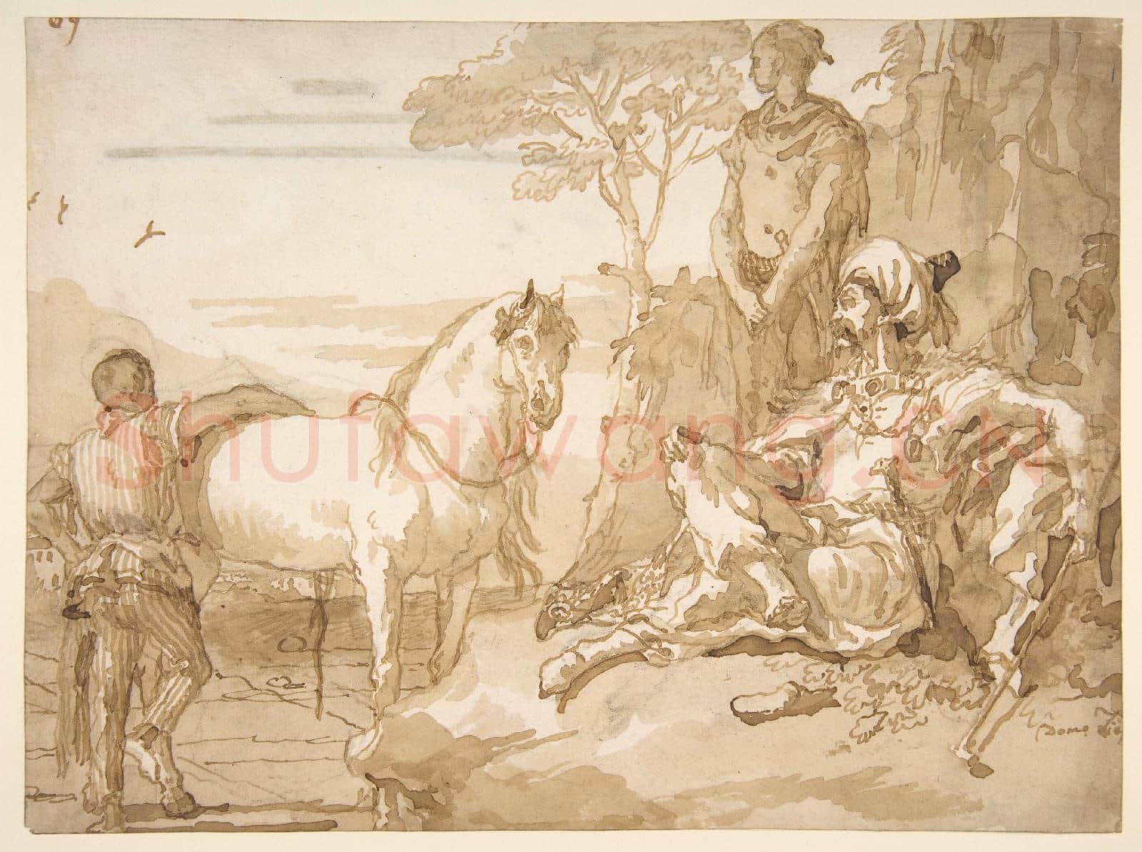 Giovanni Domenico Tiepolo-An Oriental Chieftain Resting.tif