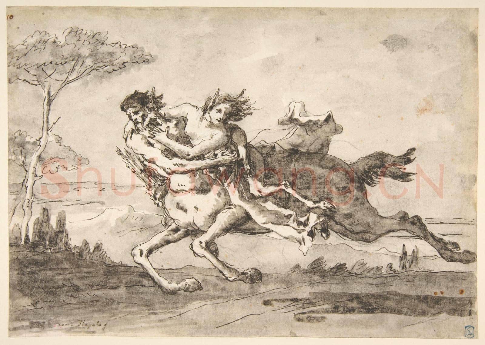 Giovanni Domenico Tiepolo-Centaur Abducting a Satyress.tif
