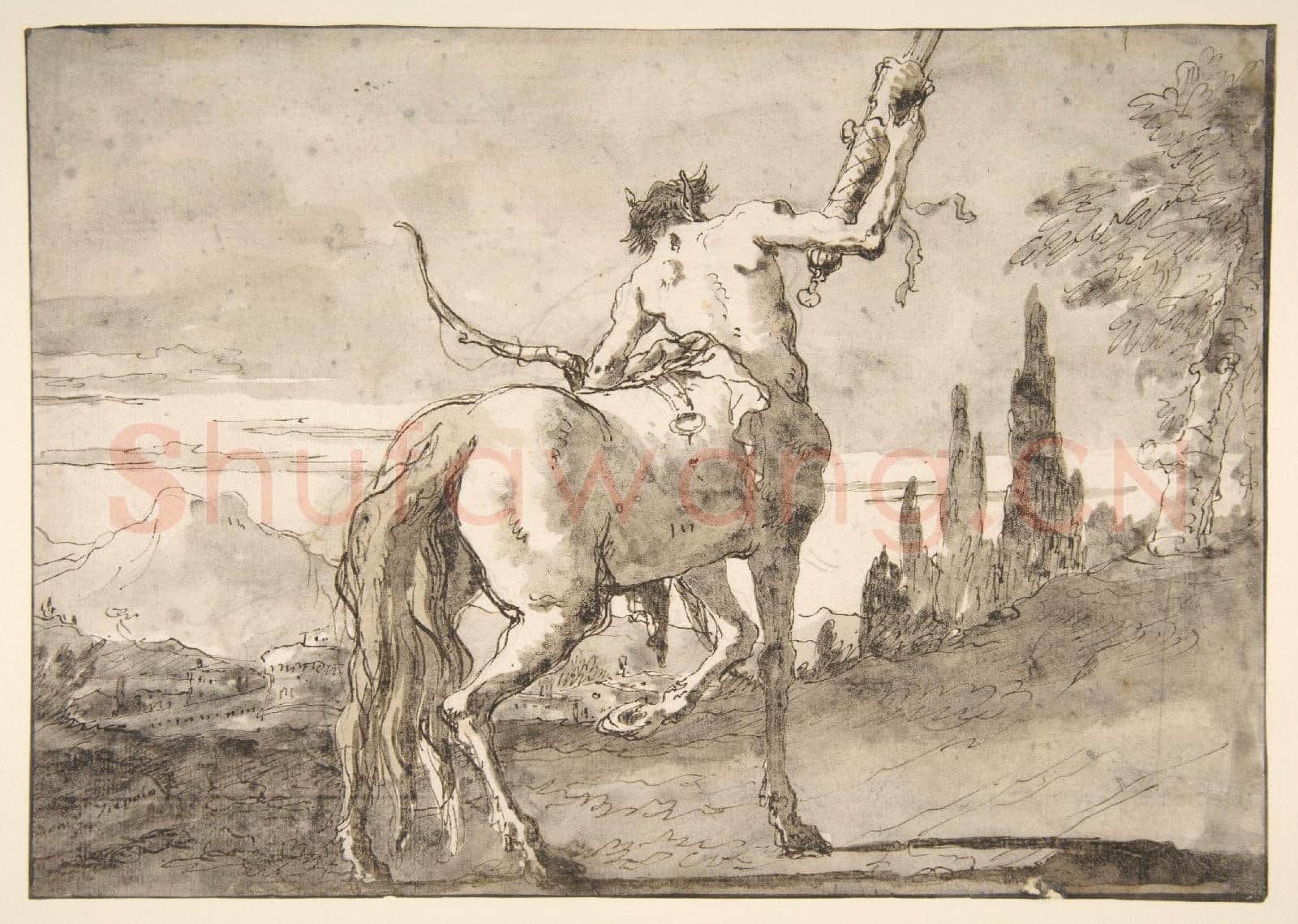 Giovanni Domenico Tiepolo-Centaur Holding Up a Quiver.tif