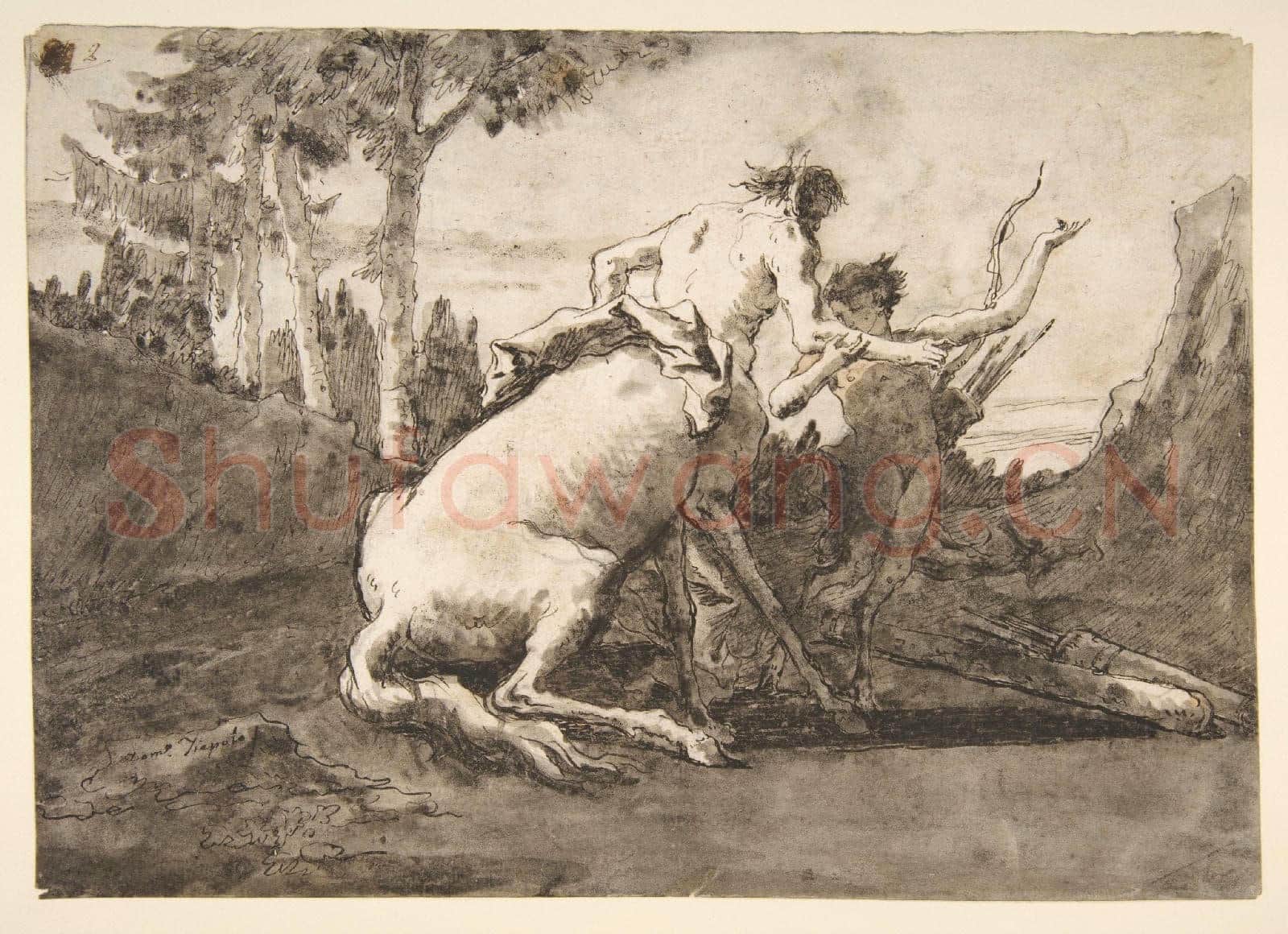 Giovanni Domenico Tiepolo-Centaur with a Young Satyr.tif