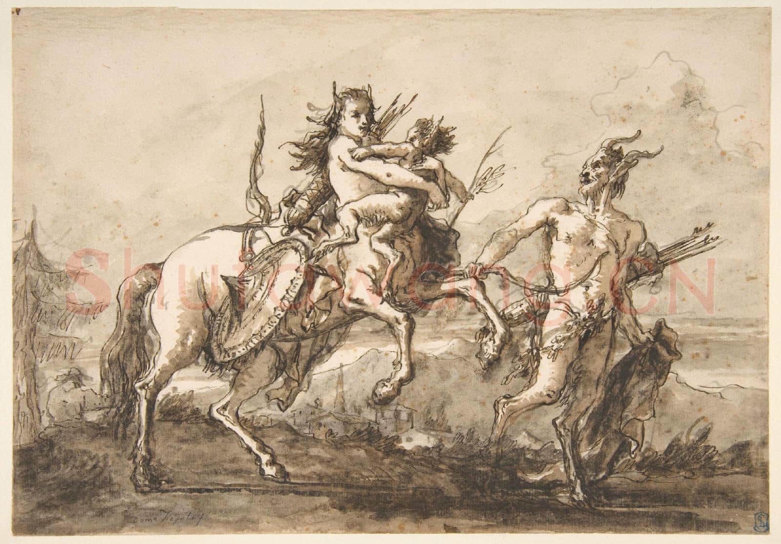 Giovanni Domenico Tiepolo-Satyr Leading a Centauress.tif