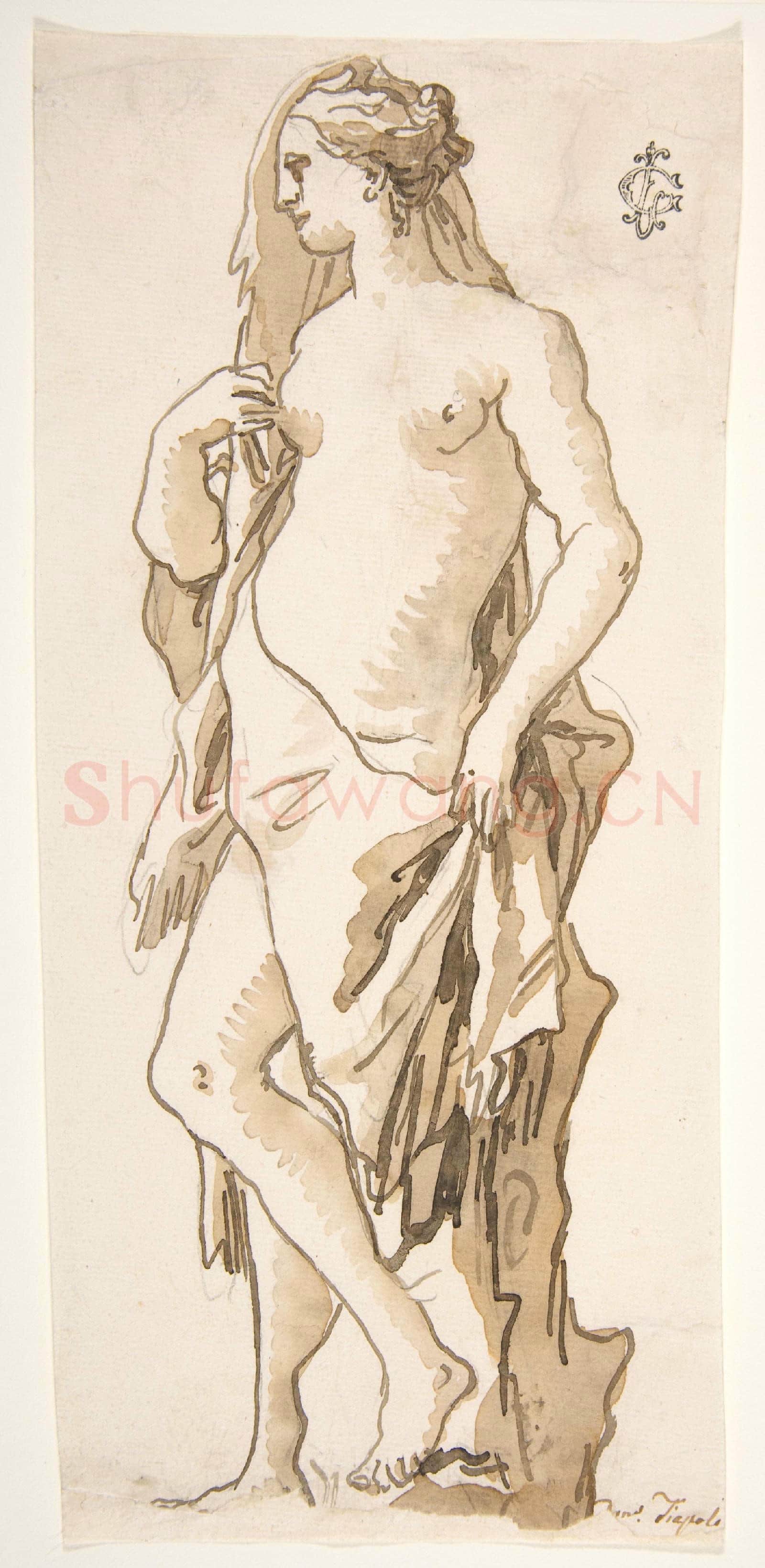 Giovanni Domenico Tiepolo-Study of a Garden Sculpture Iole.tif