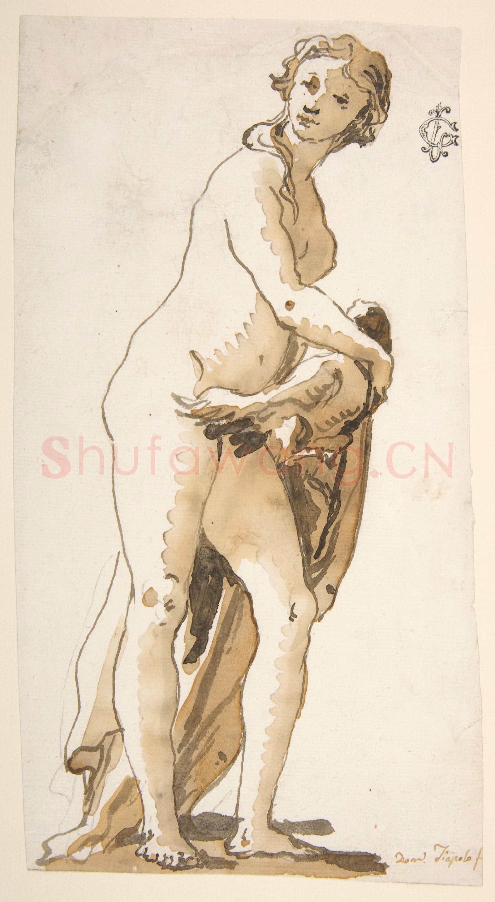 Giovanni Domenico Tiepolo-Study of a Garden Sculpture Leda.tif