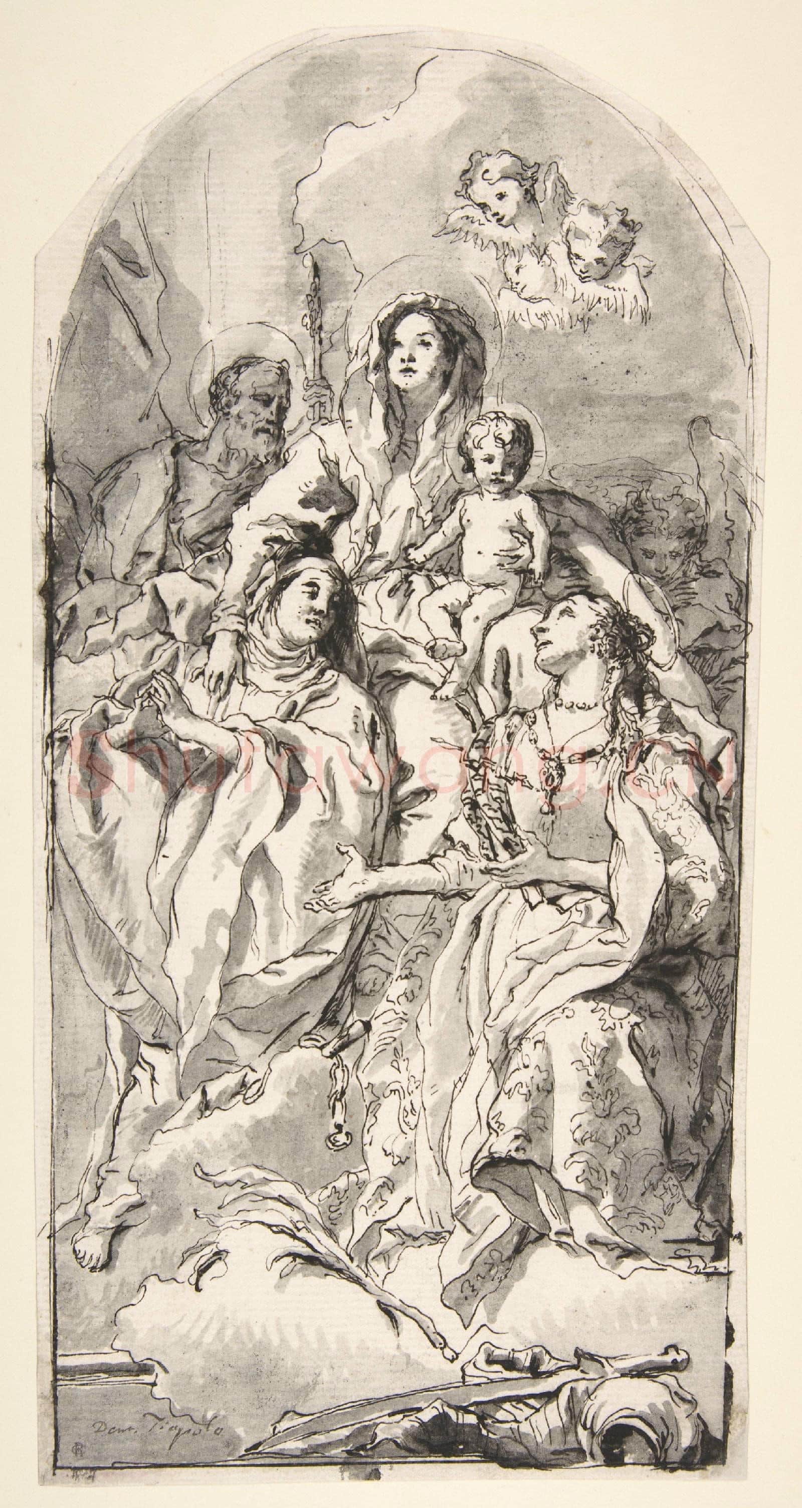 Giovanni Domenico Tiepolo-The Holy Family with Two Female Saints.tif