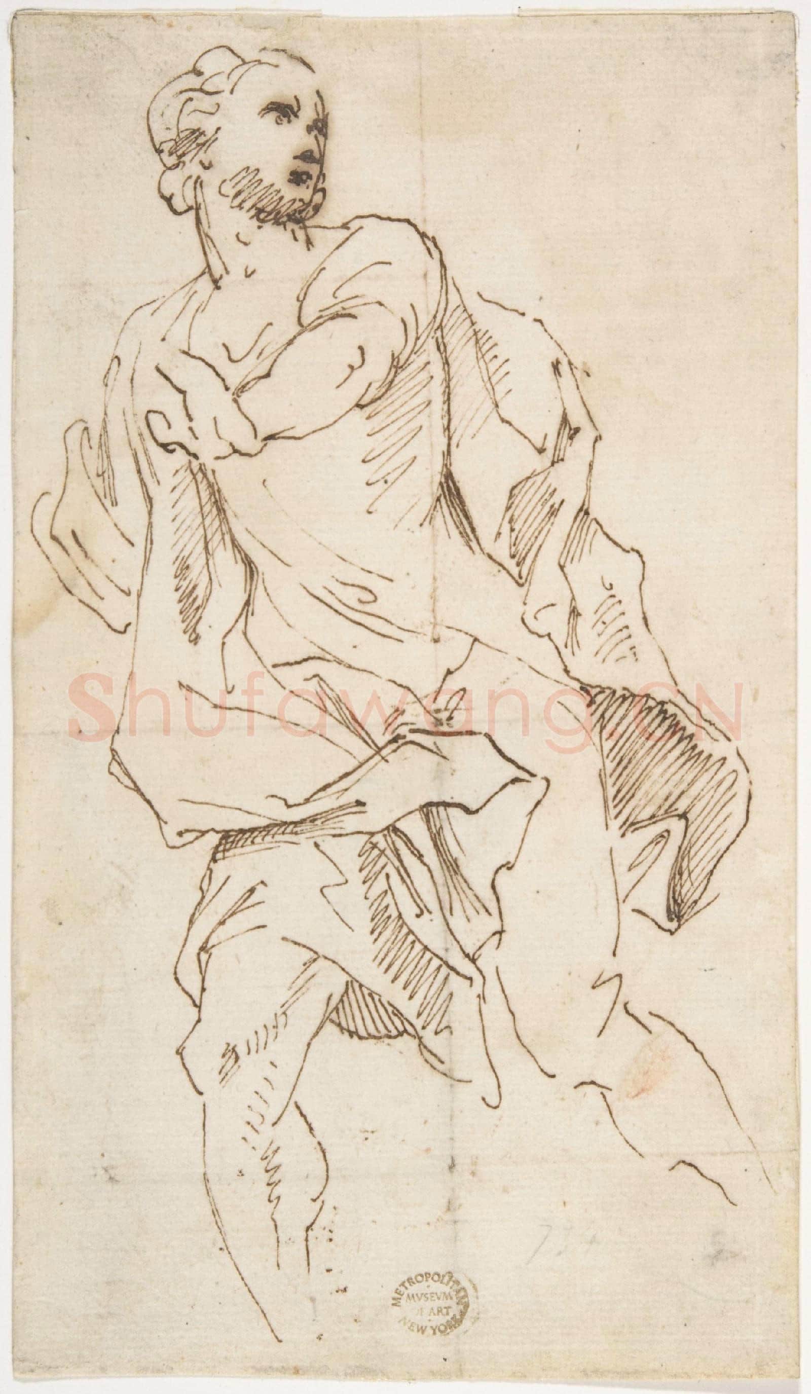 Giovanni Lanfranco-Male Figure Running.tif