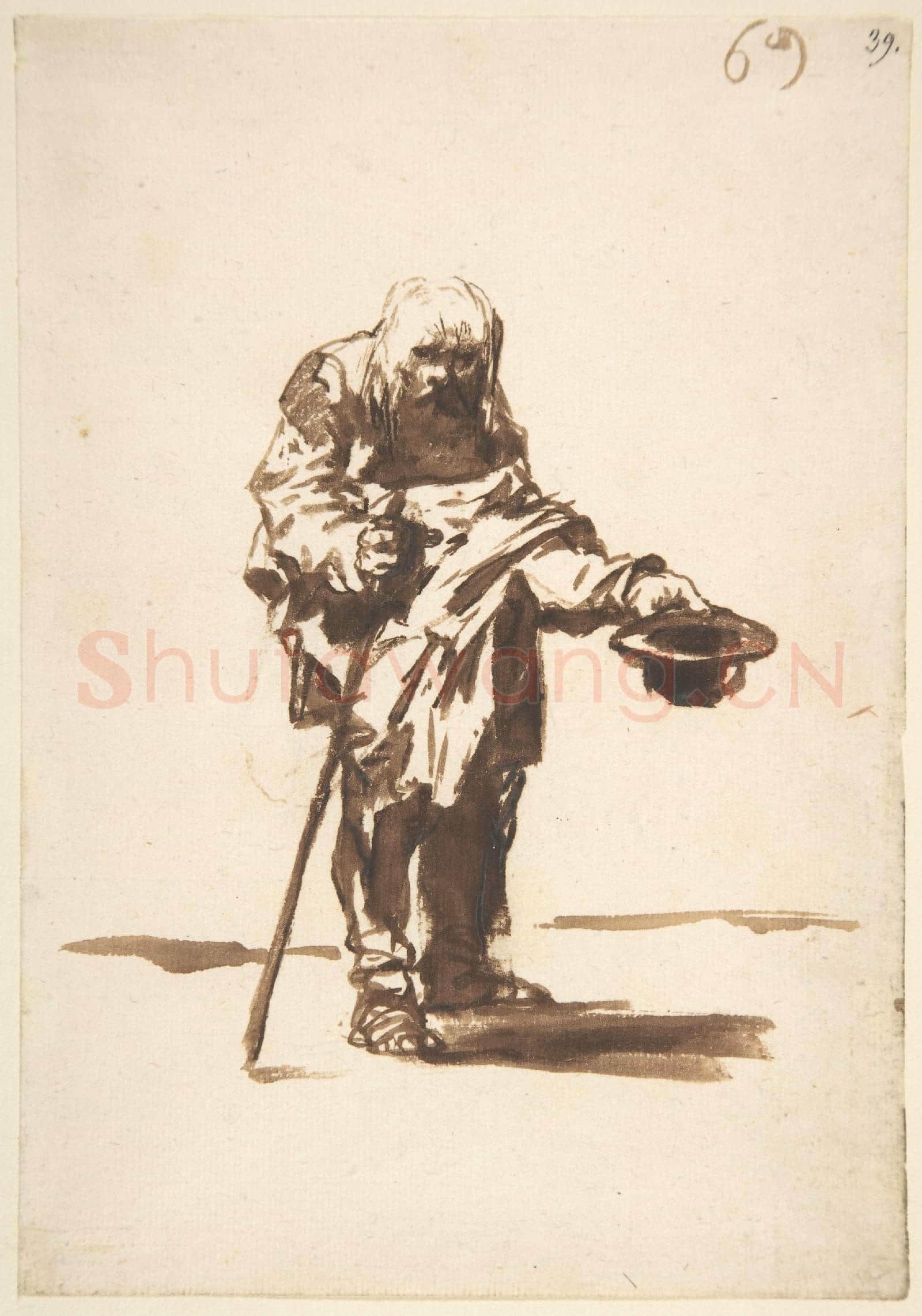 Goya-Beggar with a Staff in His Right Hand,.tif
