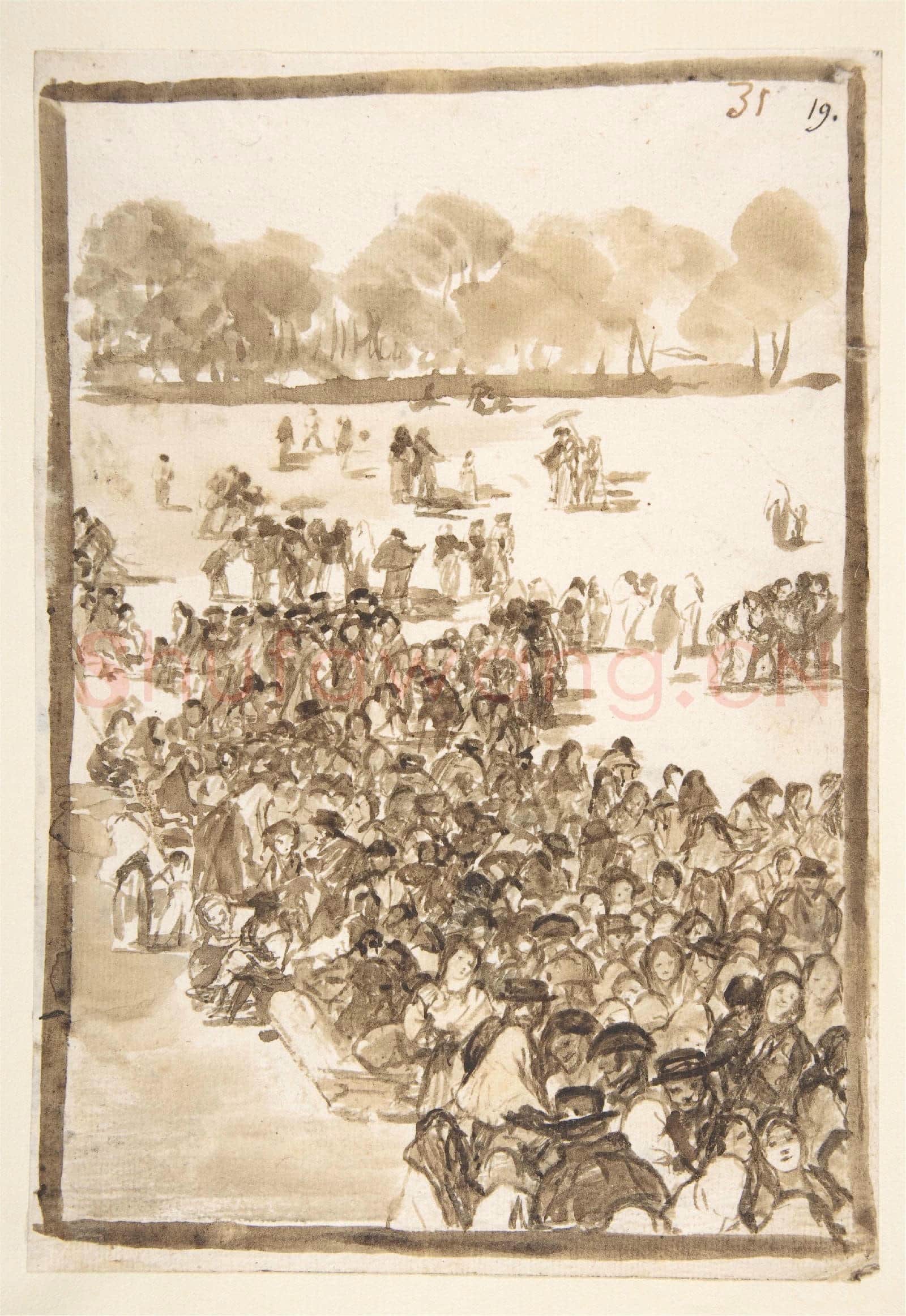 Goya-Crowd in a Park, from Images of Spain Album.tif