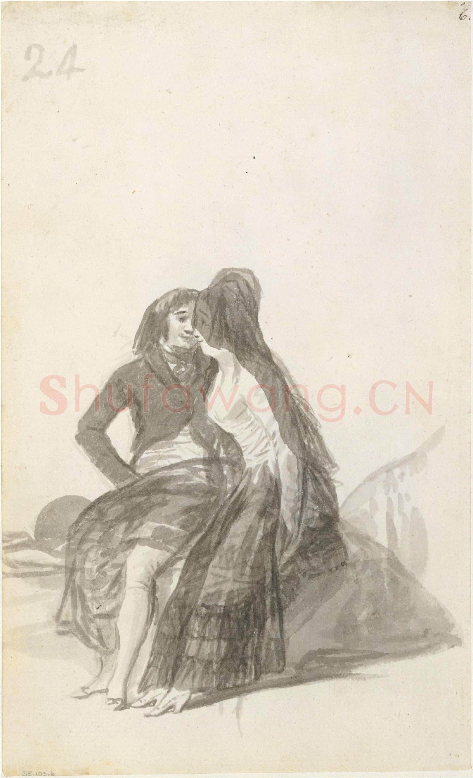 Goya-Lovers Sitting on a Rock.tif