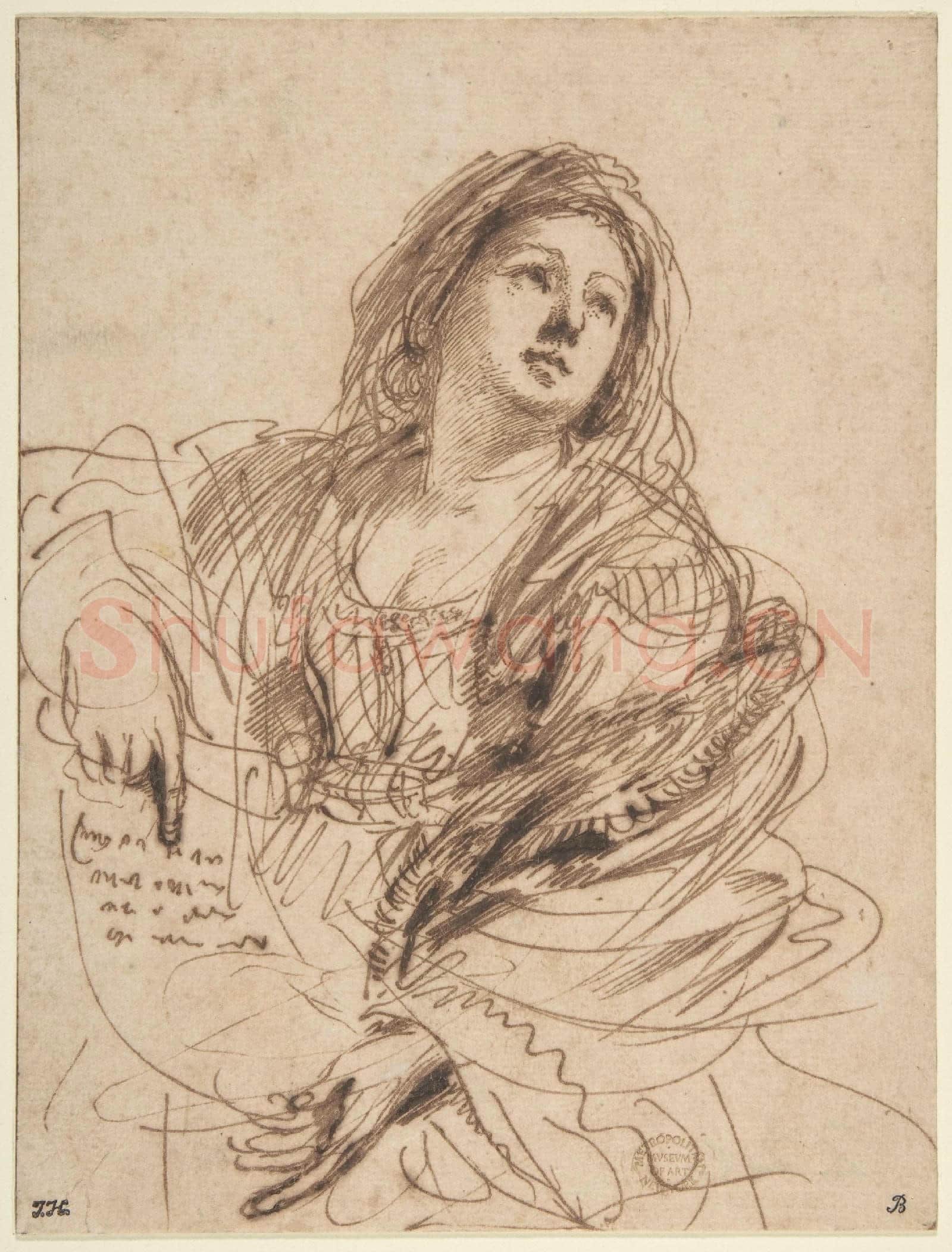 Guercino-A Sibyl Holding a Scroll.tif