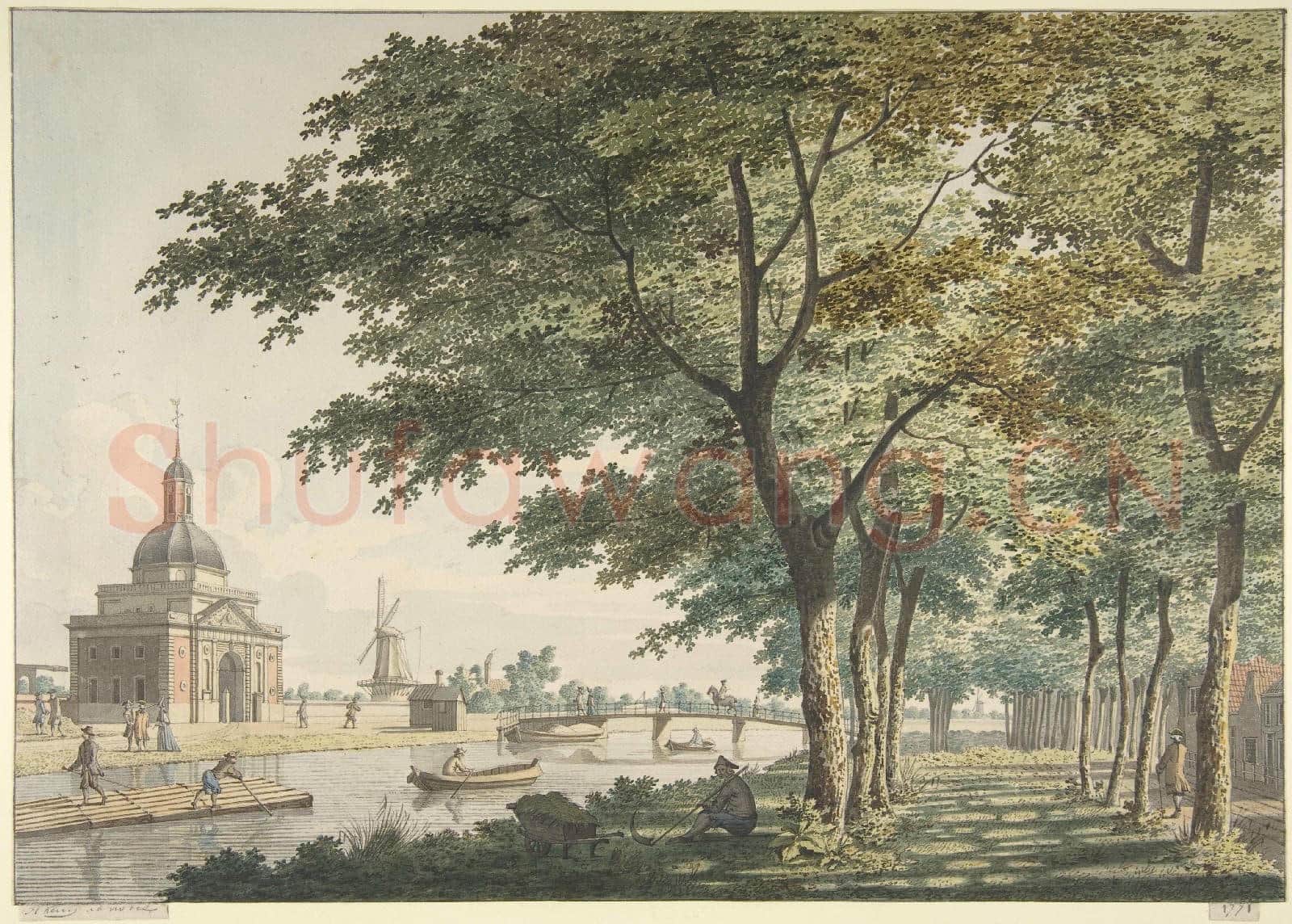 Hendrick Keun-The Muiderpoort, Amsterdam, seen from the Plantage.tif