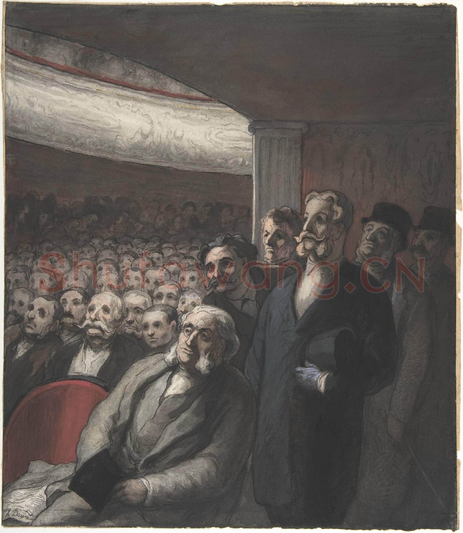 Honoré Daumier-A Theater Audience.tif
