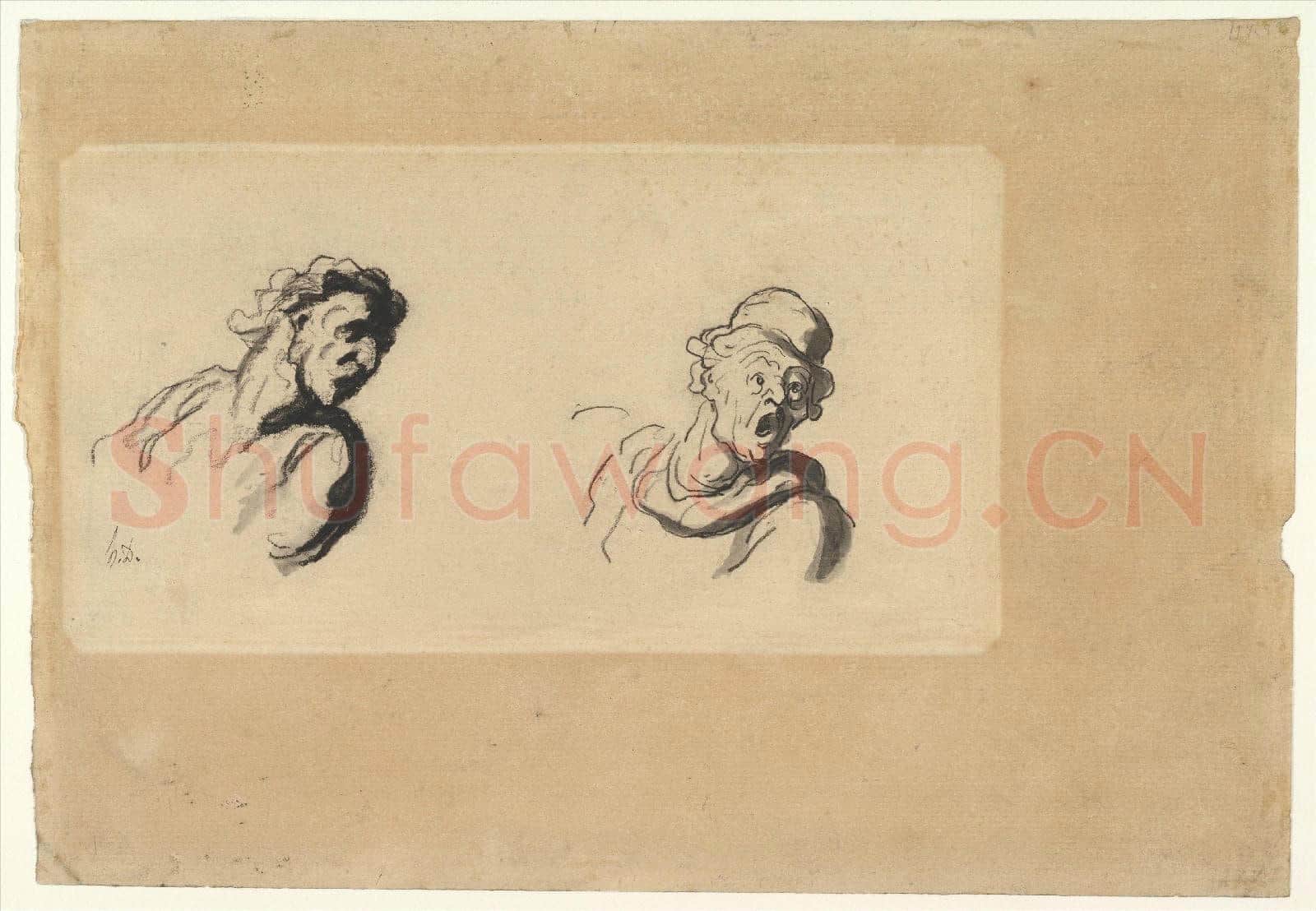 Honoré Daumier-Two Male Heads.tif