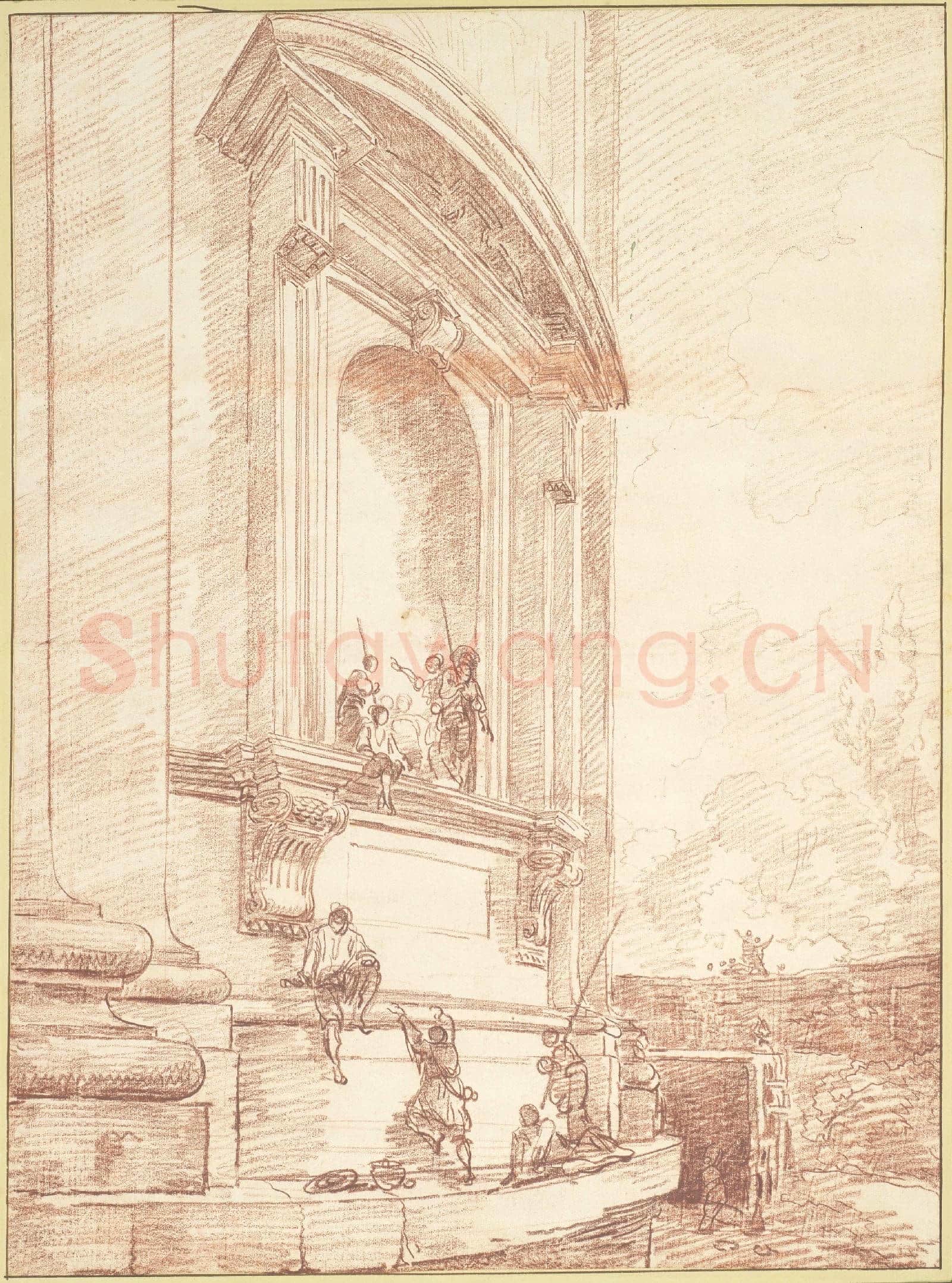 Hubert Robert-Figures in One of Michelangelo's Niches.tif