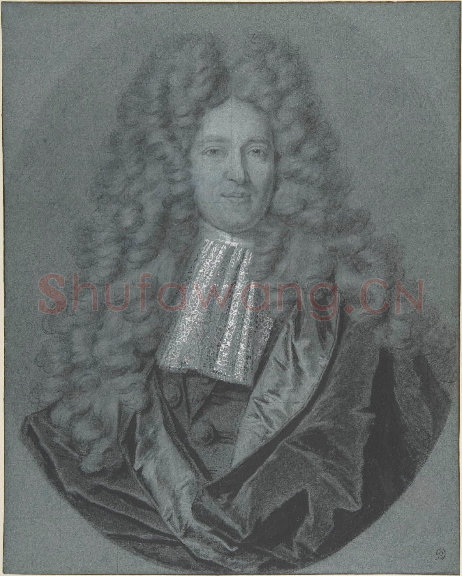 Hyacinthe Rigaud-Bust of a Gentleman in an Oval Field.tif