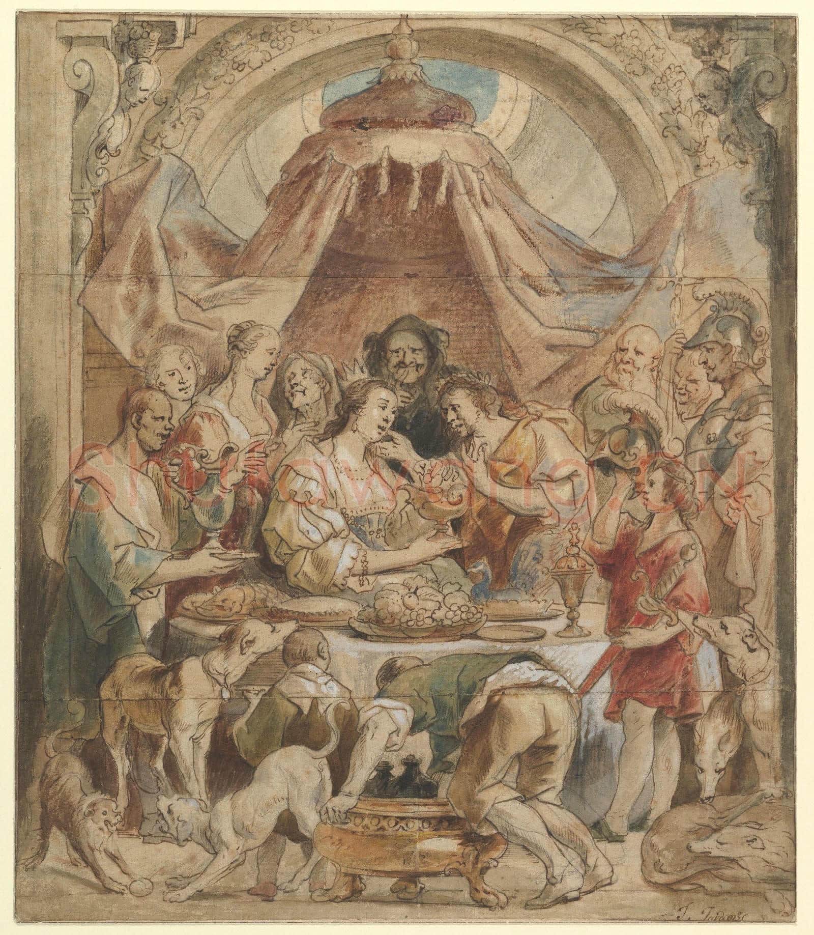 Jacob Jordaens-The Banquet of Anthony and Cleopatra.tif