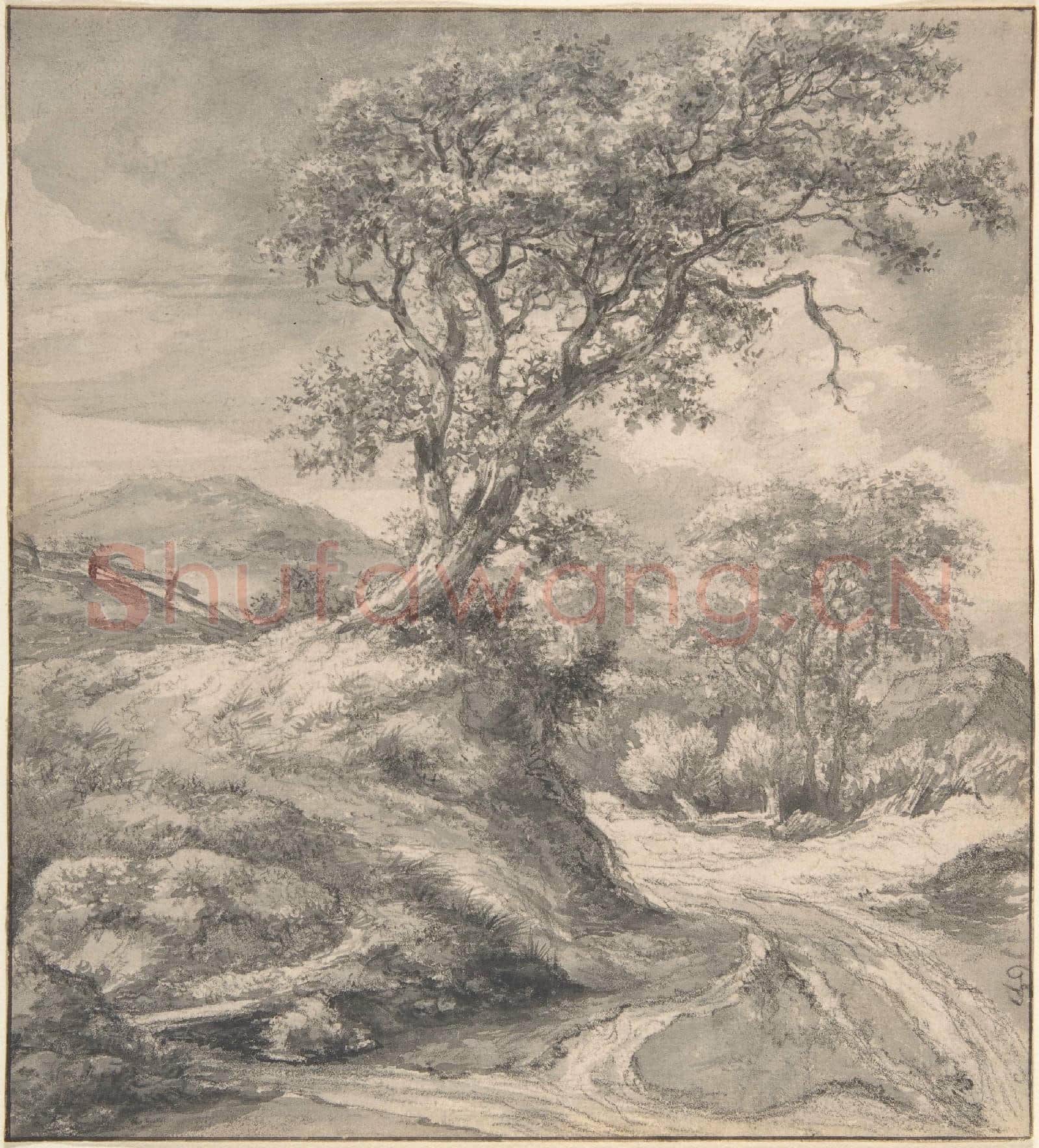 Jacob van Ruisdael-Dune Landscape with Oak Tree.tif