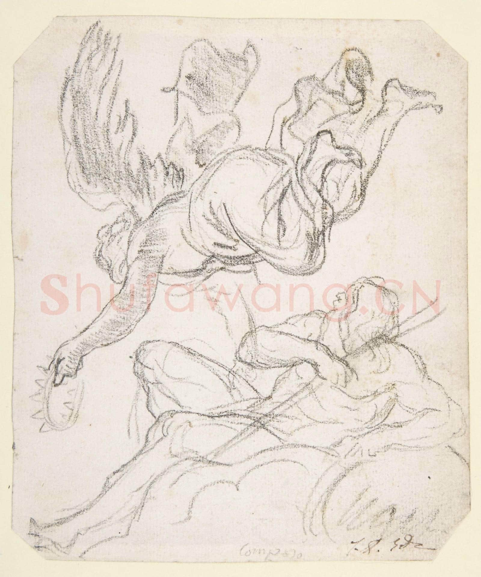 Jacques Louis David-Flying Figure Holding a Crown.tif