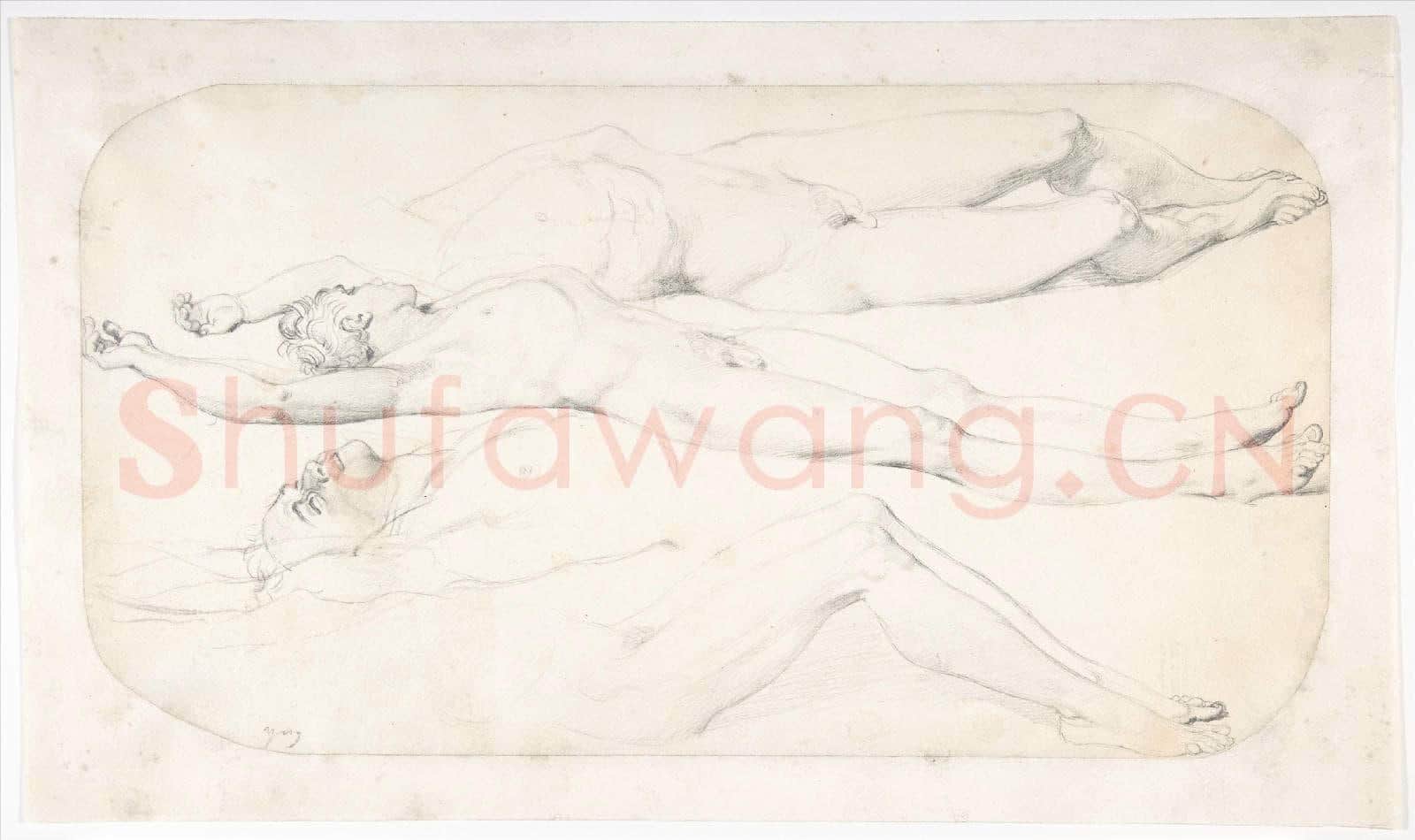 Jean-Auguste-Dominique Ingres-Studies for the Cadaver of Acron.tif