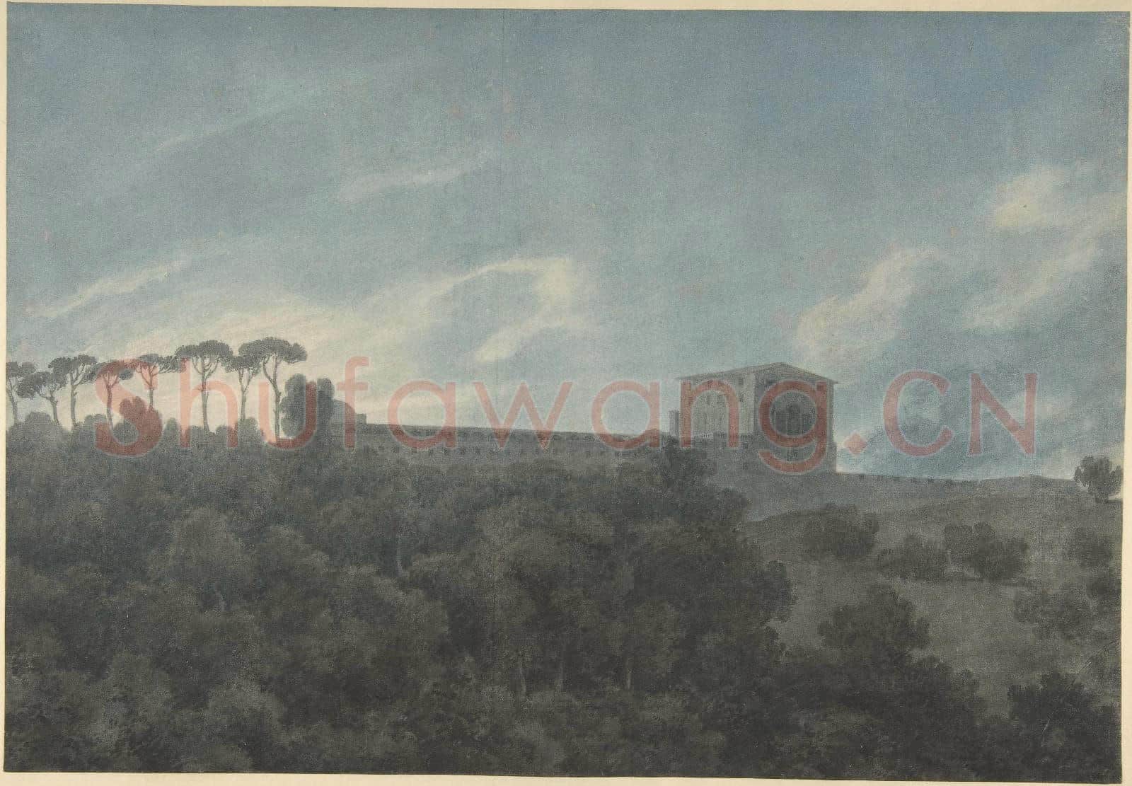 John Robert Cozens-View of the Villa Lante on the Janiculum in Rome.tif
