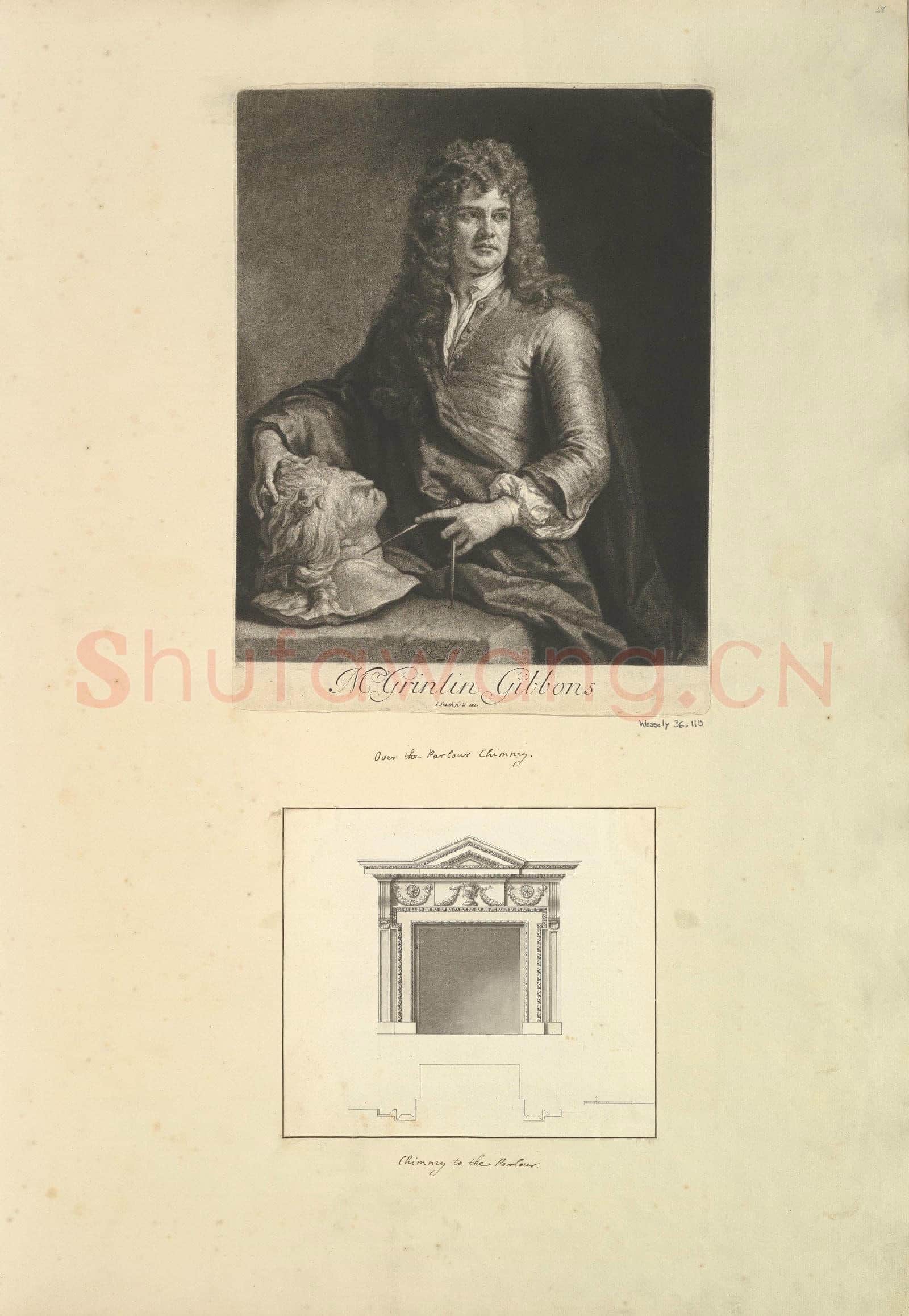 John Smith-Leaf from Aedes Walpolianae mounted with a print and a drawing.tif