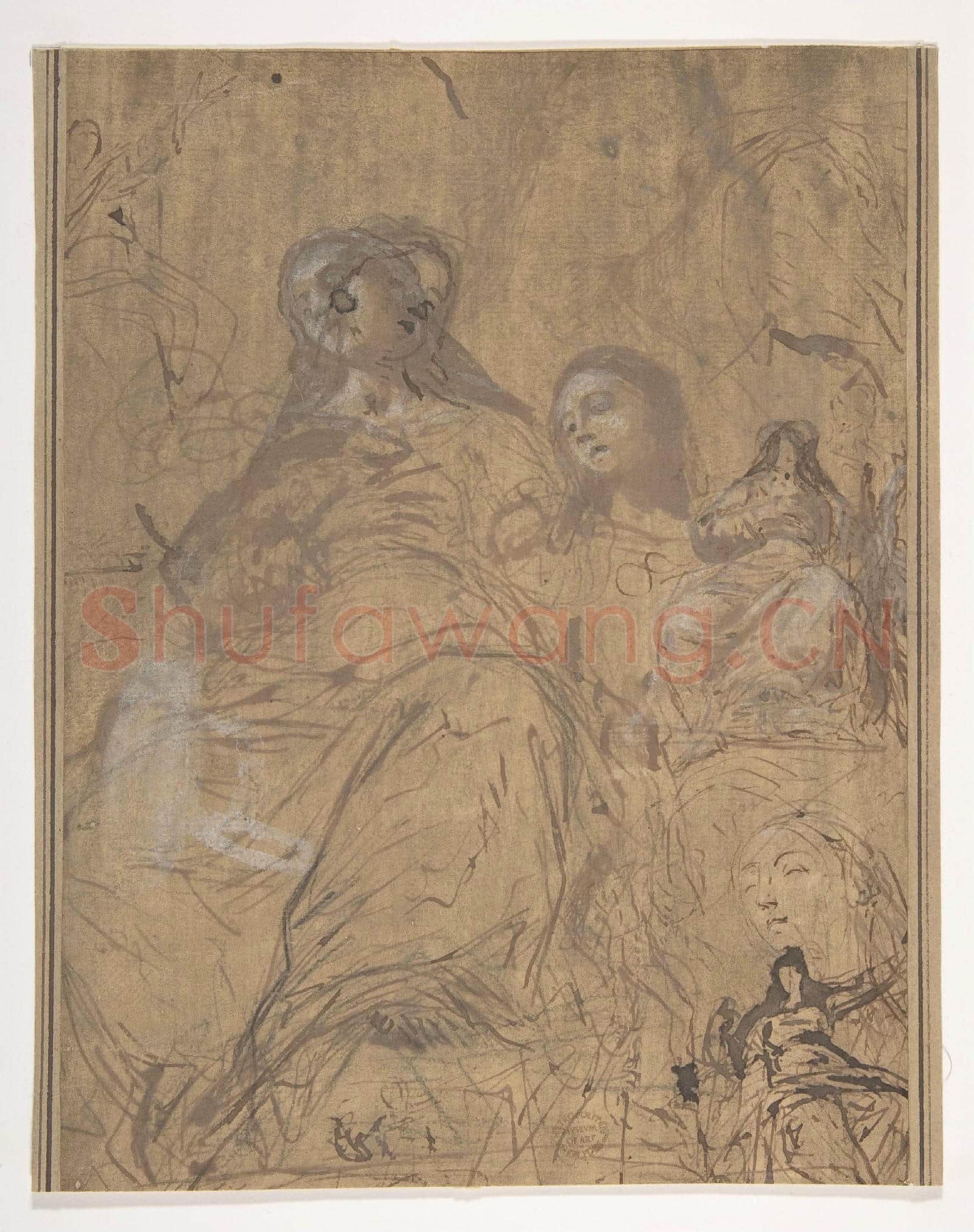 Juan Carreño de Miranda-Studies for the Assumption.tif
