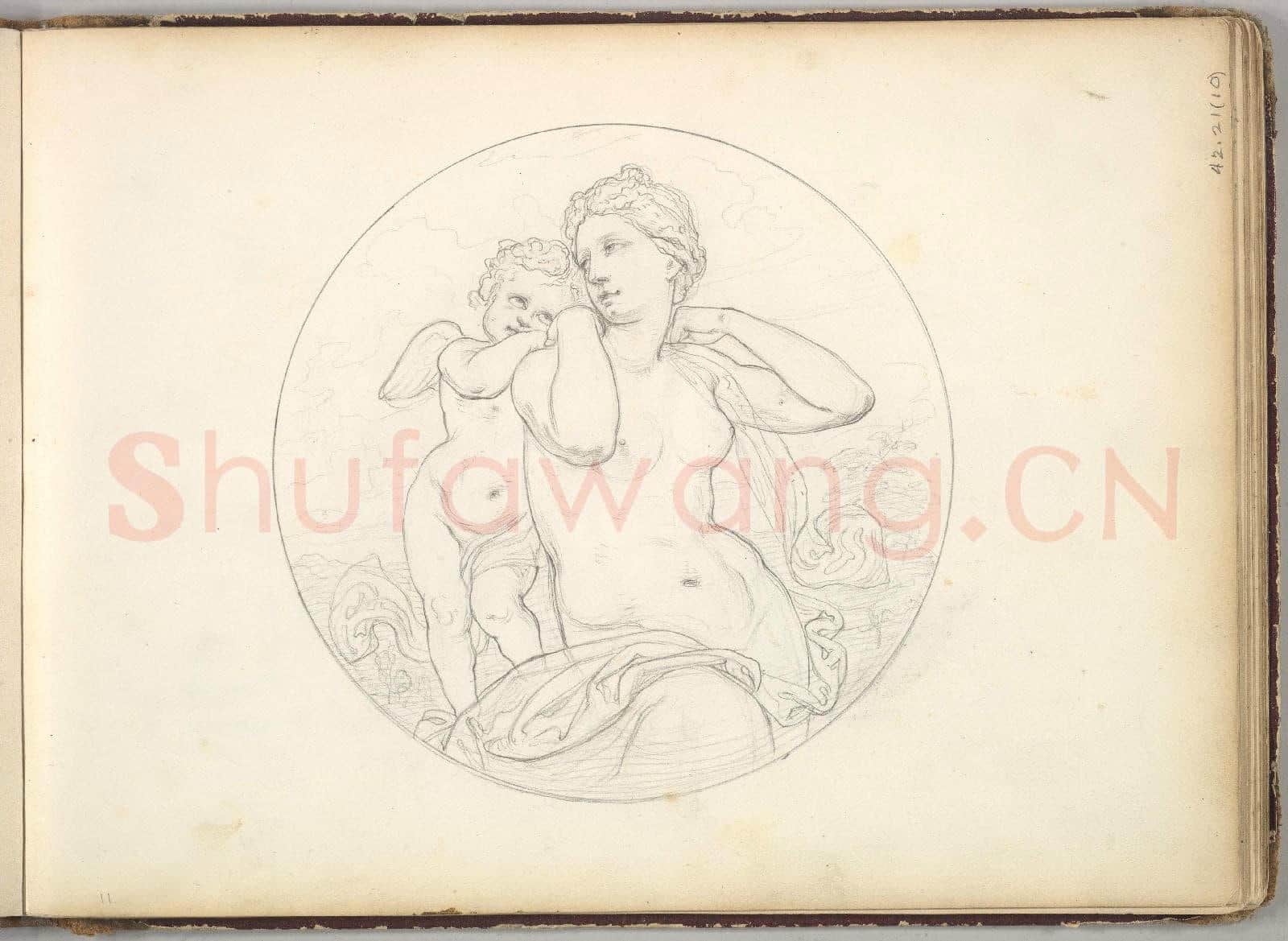 Jules David-Two Women in Day Dresses Preparatory drawing.tif