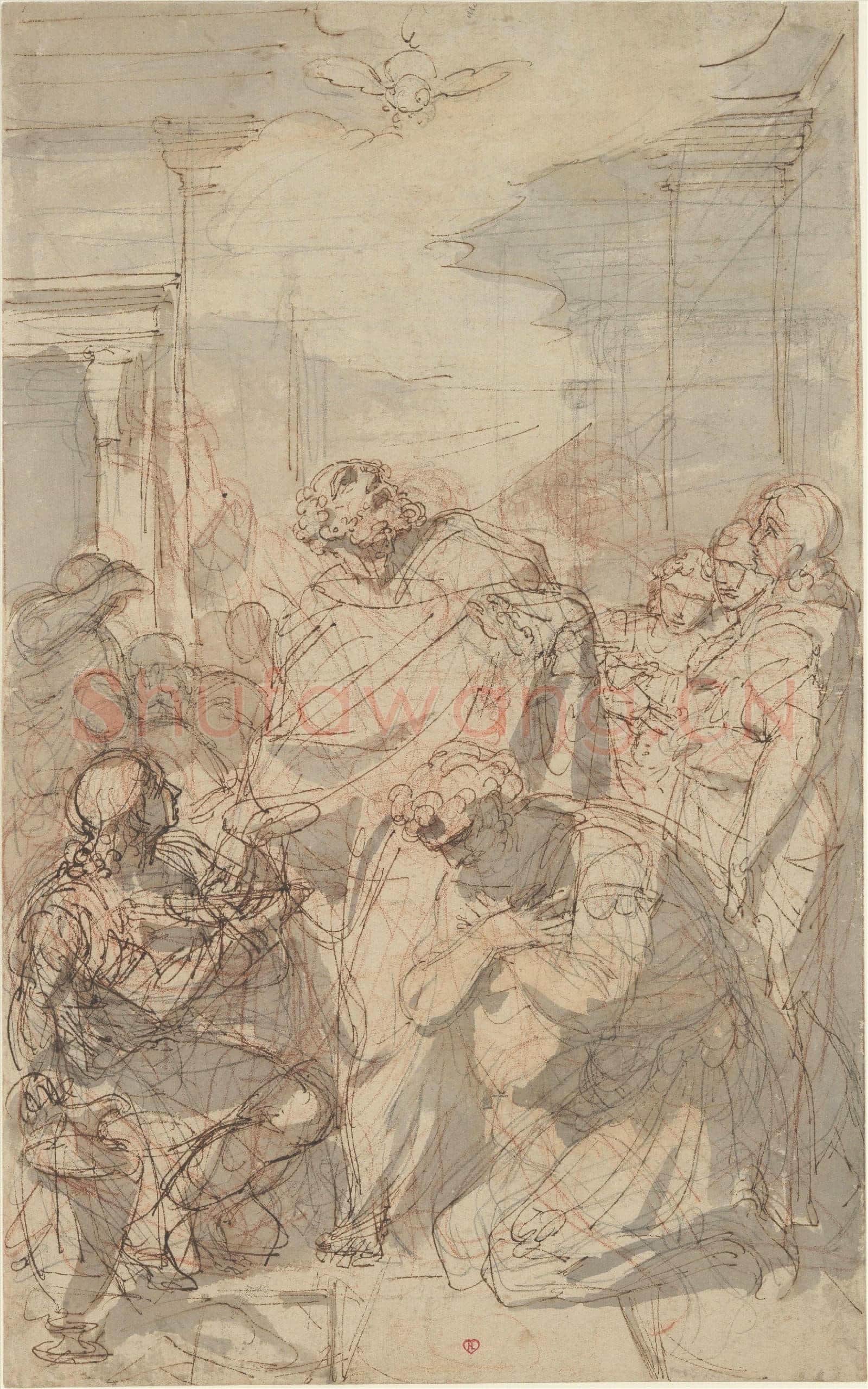Laurent Pécheux-St. Peter Baptizing Cornelius(Acts 10 44-48).tif