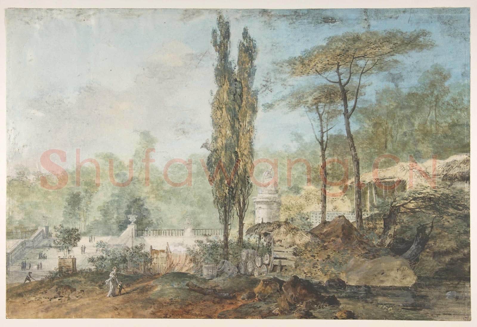 Louis Gabriel Moreau-View of a Park.tif