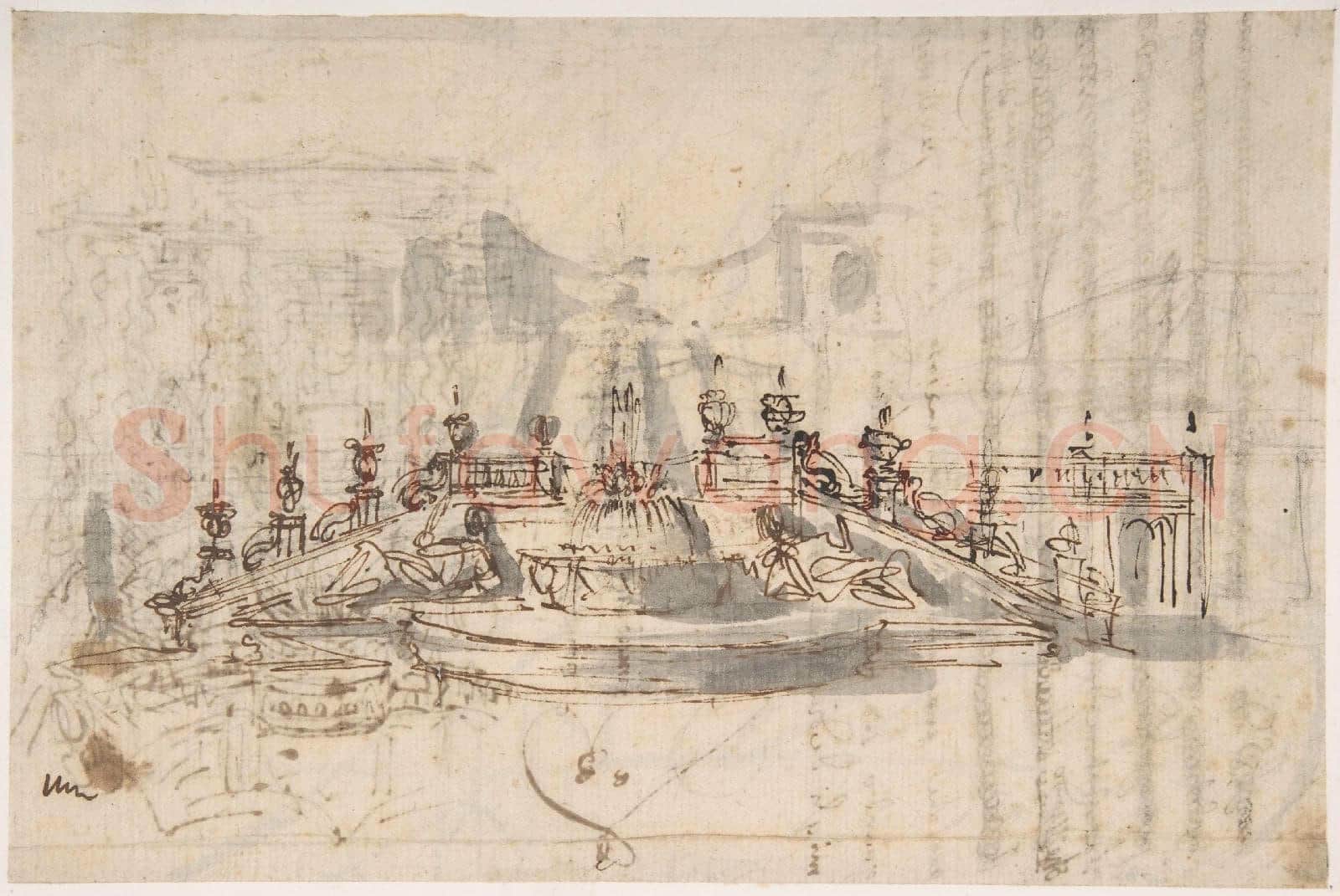 Luigi Vanvitelli-Manuscript page with a Project for a Fountain.tif