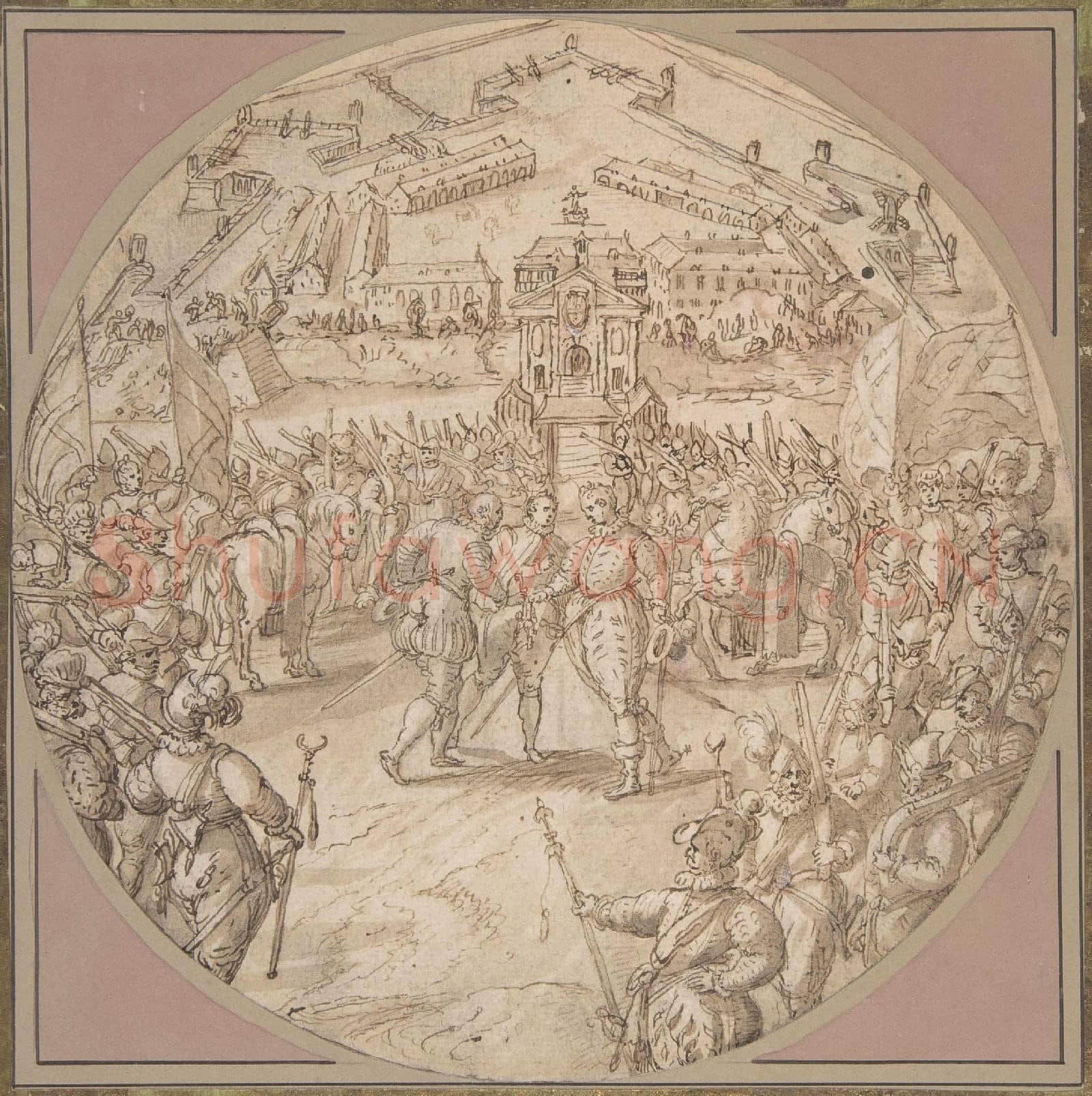 Maerten de Vos-Captain de Bours handing over the Keys.tif