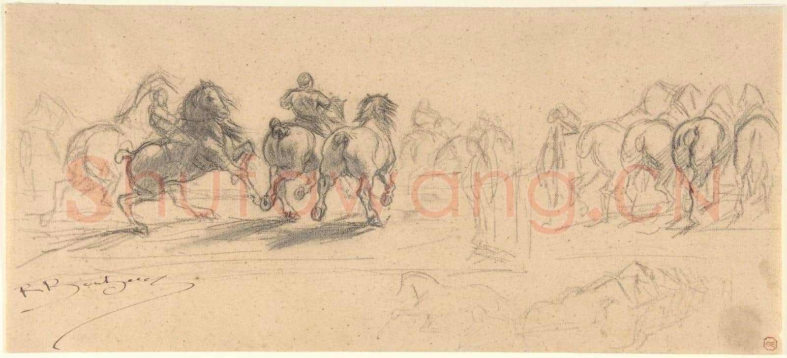 Marie-Rosalie Bonheur-Sheet of Studies for The Horse Fair.tif