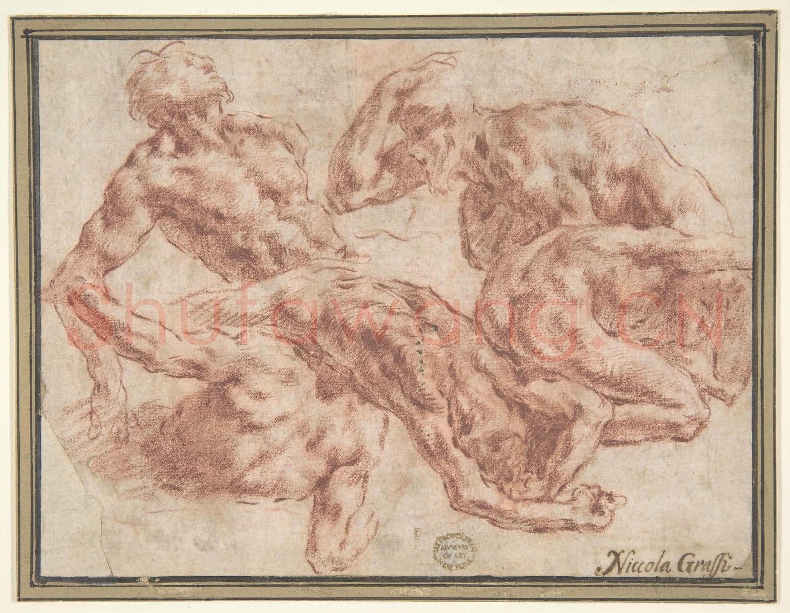 Nicola Grassi-Studies of Nude Men.tif