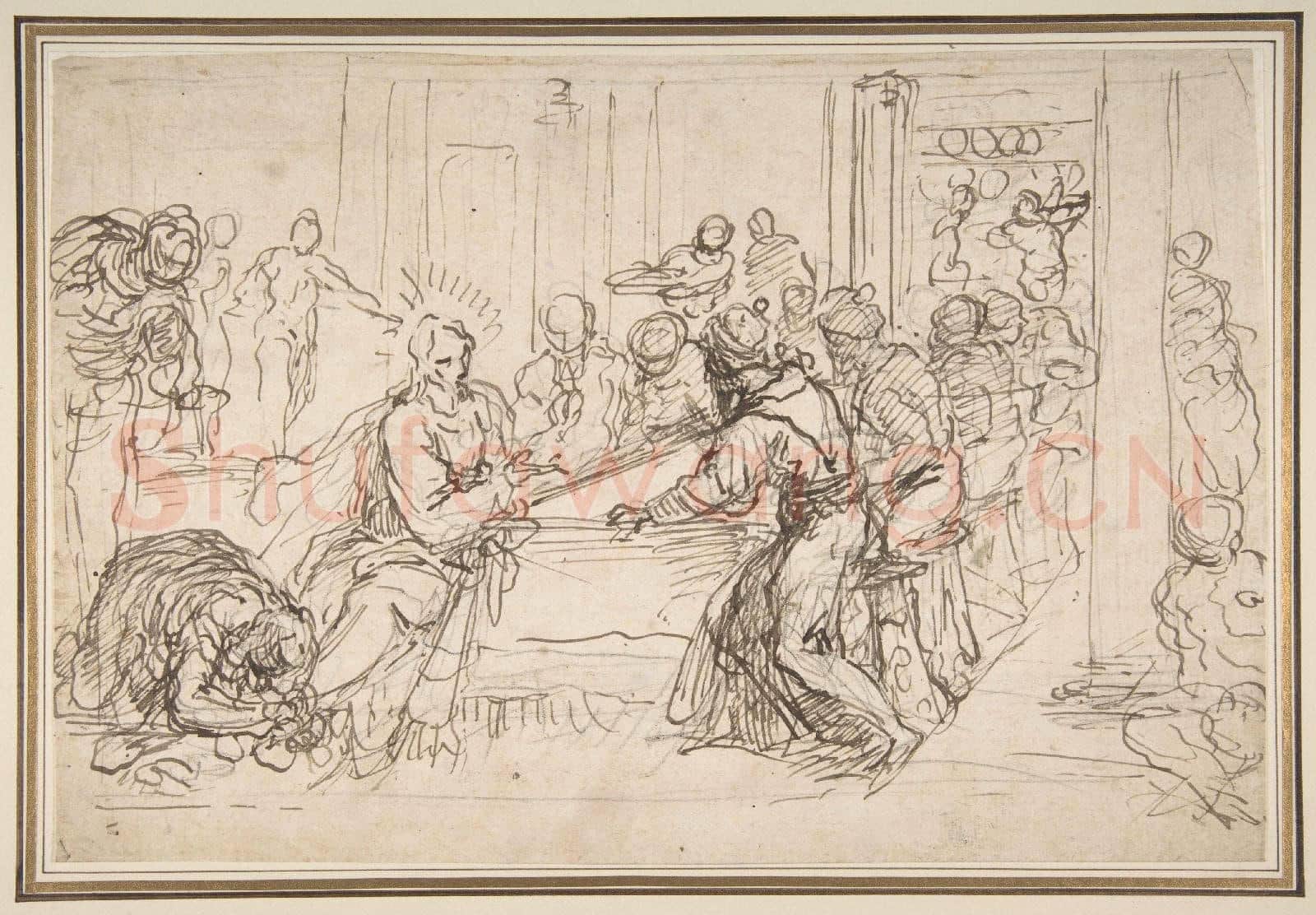 Palma Il Giovane-Penitent Woman Anointing the Feet of Christ.tif