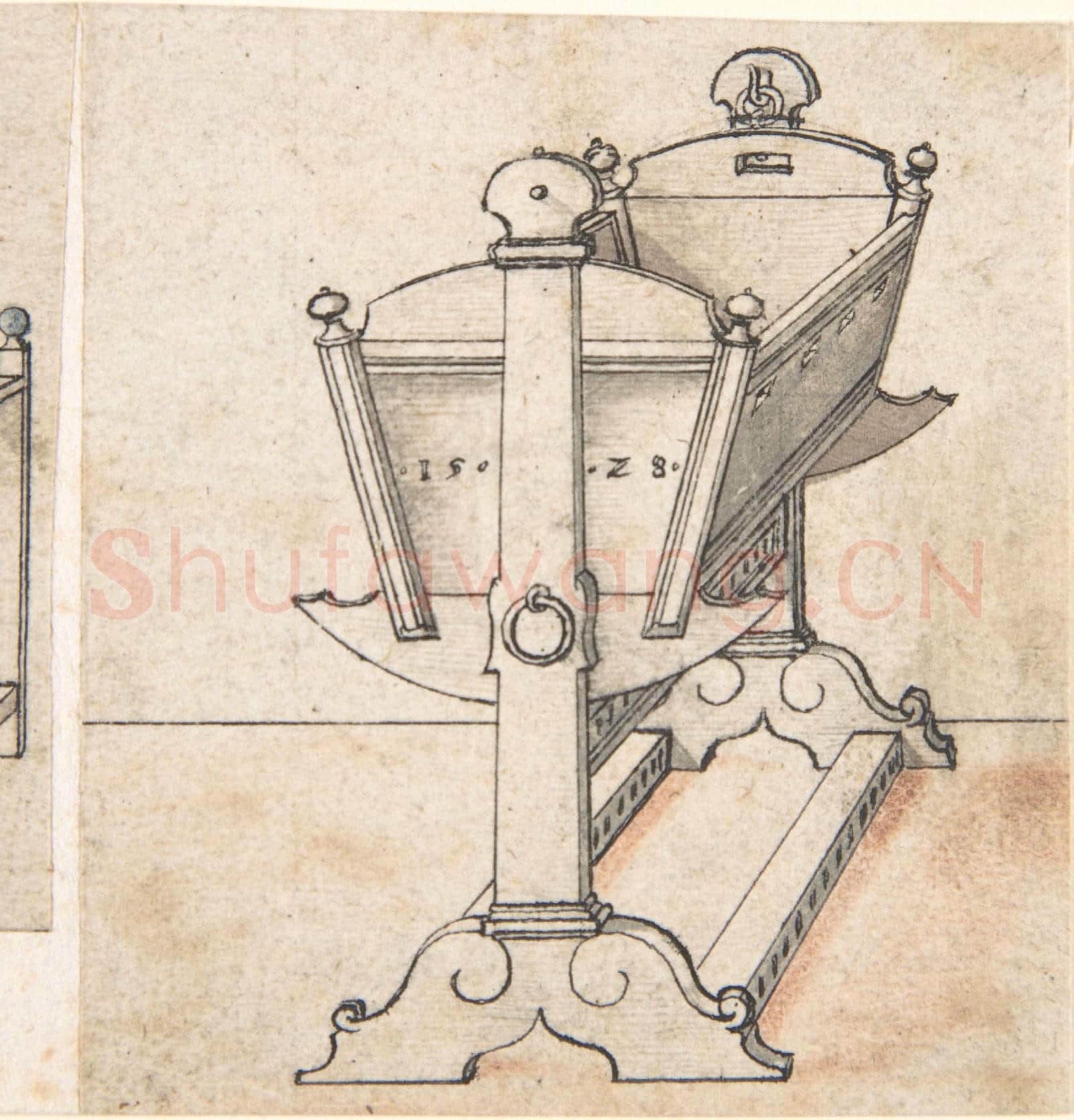 Peter Flotner-Perspectival Drawing of a Cradle.tif