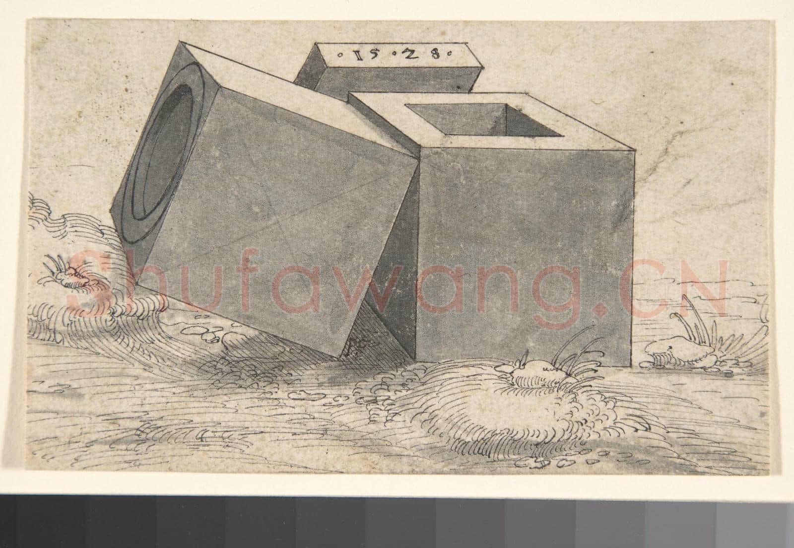 Peter Flptner-Perspectival Drawing with Three Cubes.tif