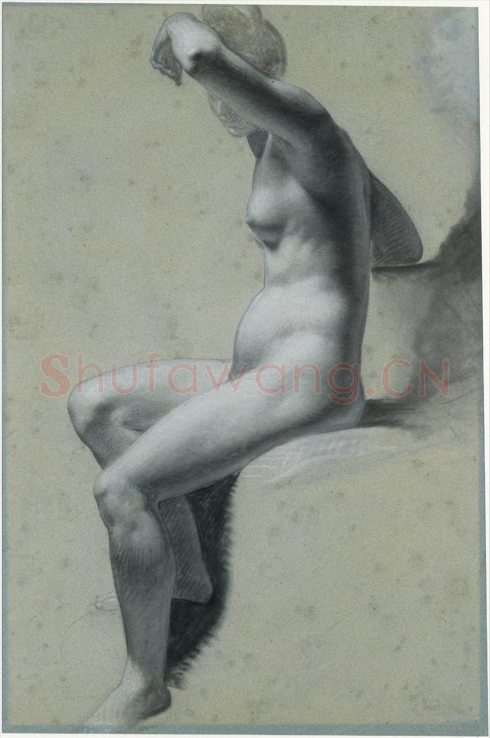 Pierre Paul Prud'hon-Seated Female Nude(recto)Standing Male Nude.tif