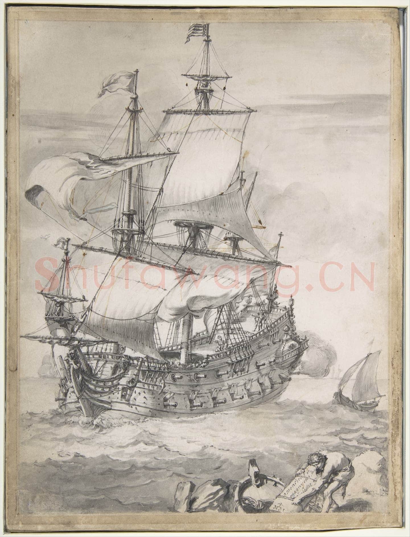 Pierre Puget-A Frigate at Sea.tif