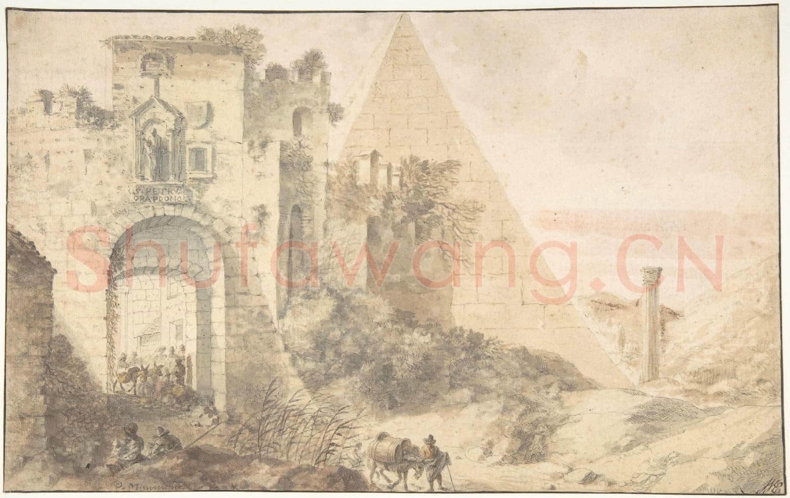 Pieter Moninckx-Pyramid of Cestius and the Porta San Paolo, Rome.tif