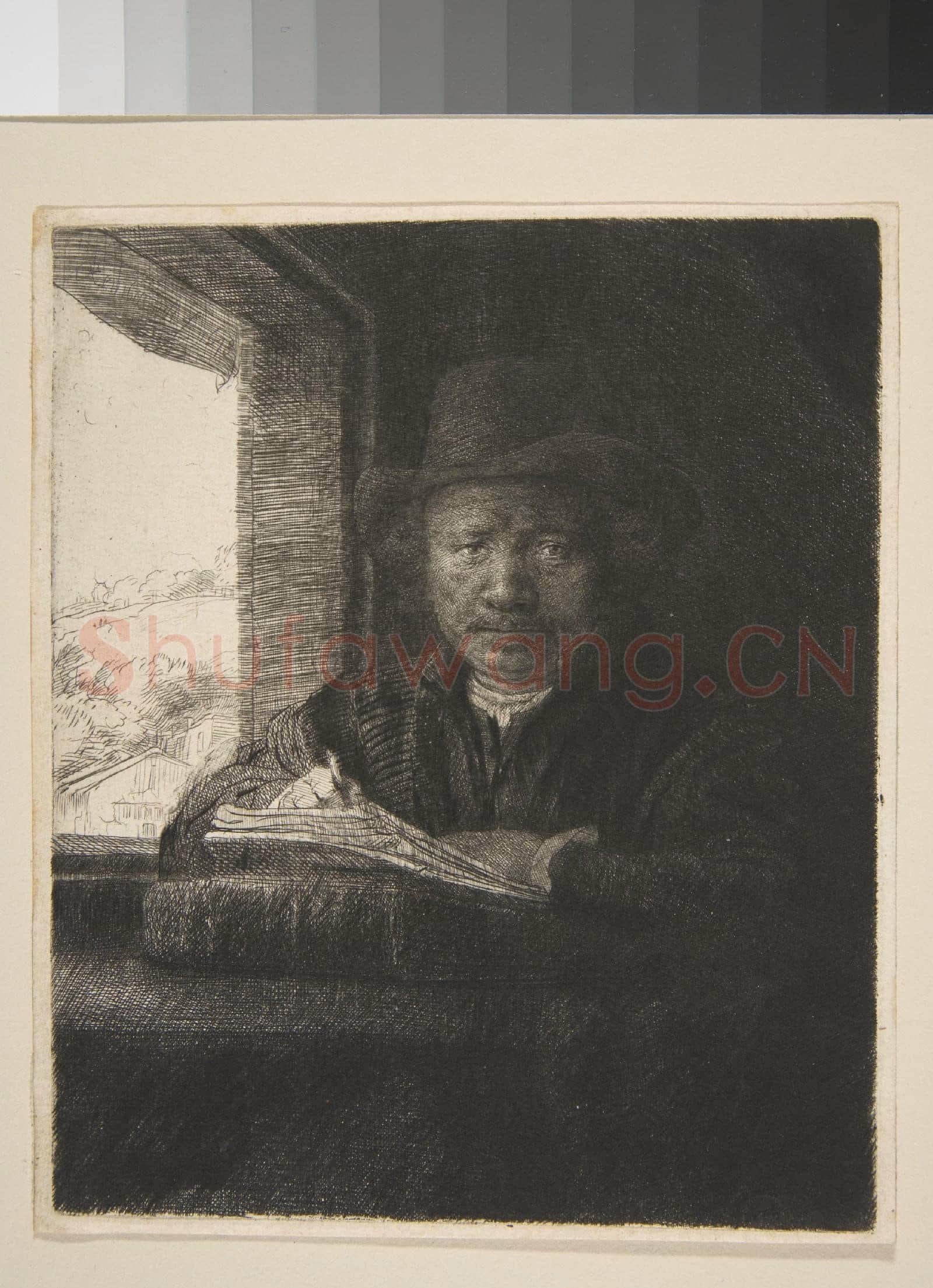 Rembrandt-Self-Portrait Drawing at a Window.tif