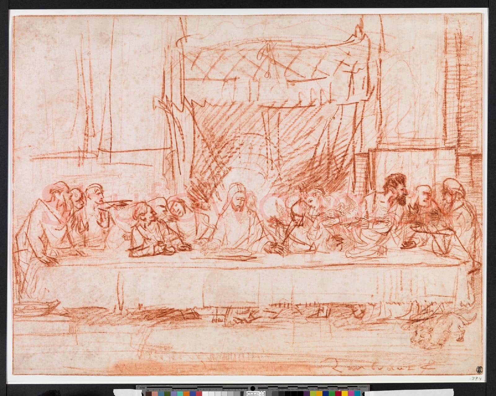 Rembrandt-The Last Supper, after Leonardo da Vinci.tif